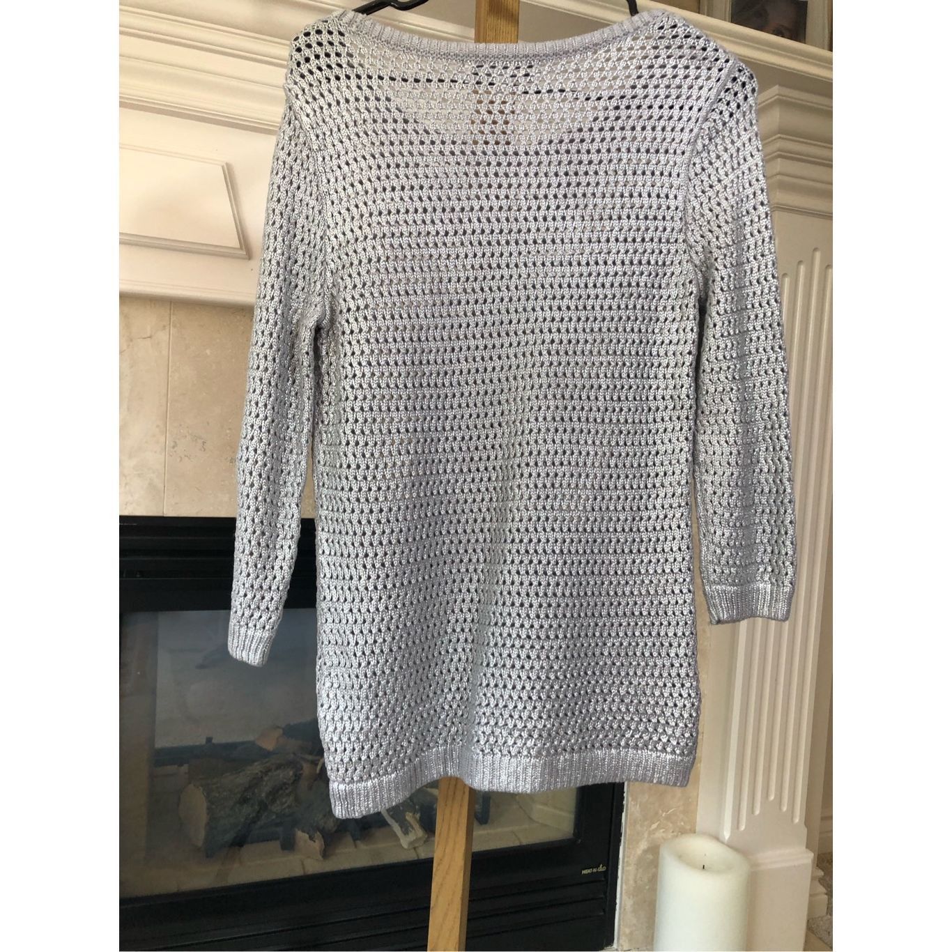 Other Jones Studio Women’s Silver Knitted 3/4 Sleeve Crew Neck Blo Size M / US 6-8 / IT 42-44 - 3 Thumbnail
