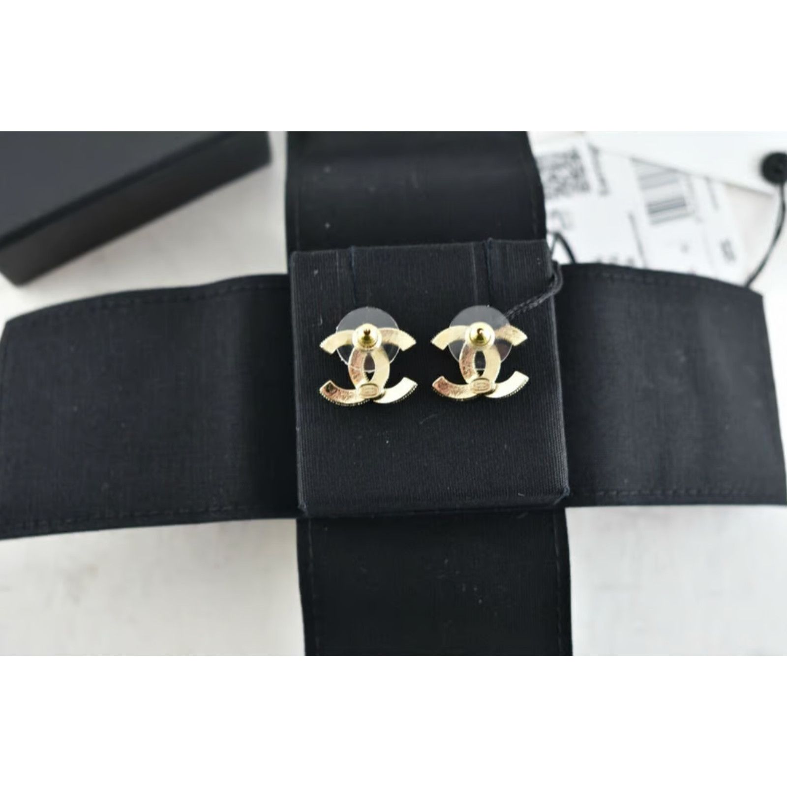 Chanel Chanel Gold Pearl Strass Crystal Statement Stud Earrings Size ONE SIZE - 10 Thumbnail