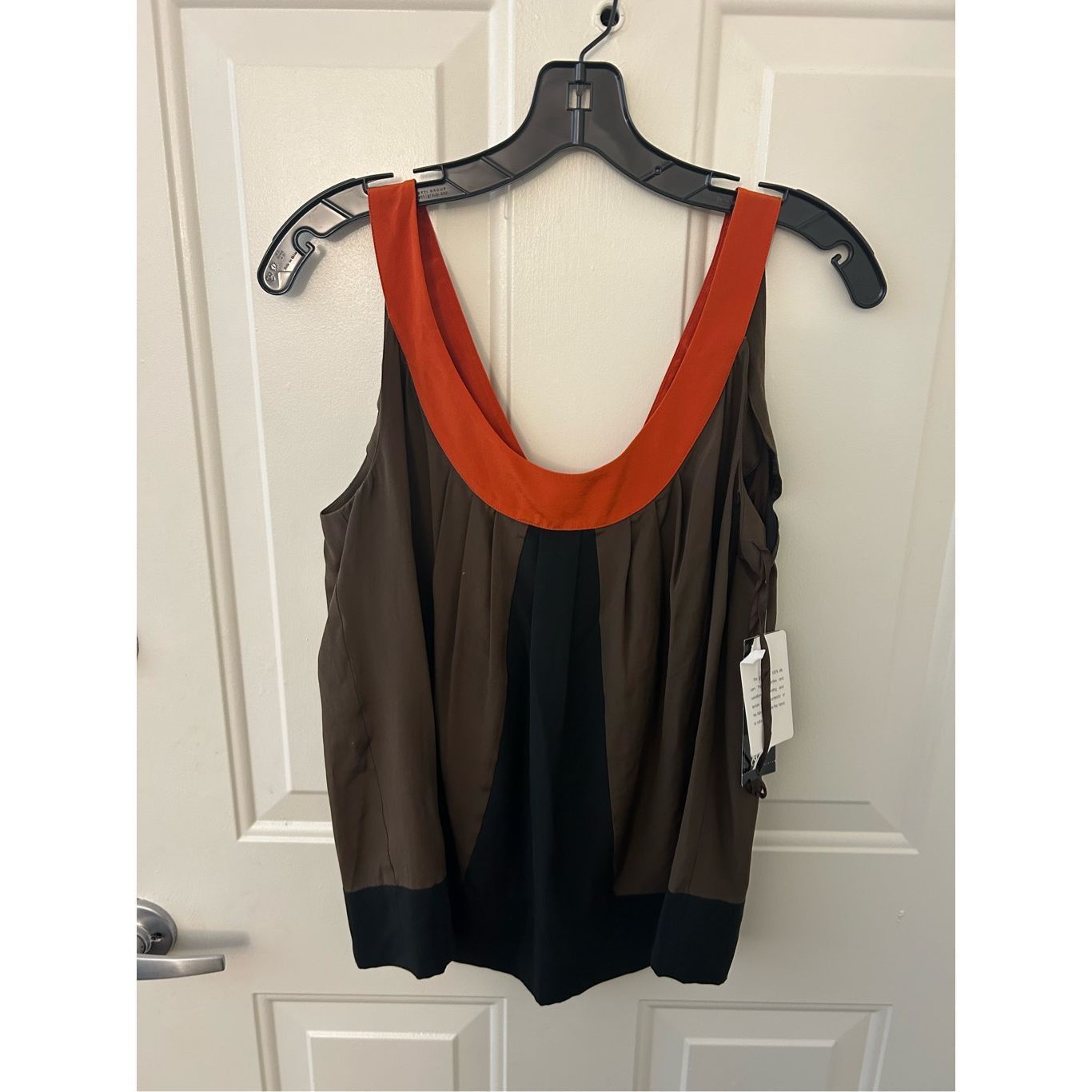 Nine West Nine West NWT Silk Brown Orange Black Sleeveless Blouse, Sz Size M / US 6-8 / IT 42-44 - 7 Thumbnail