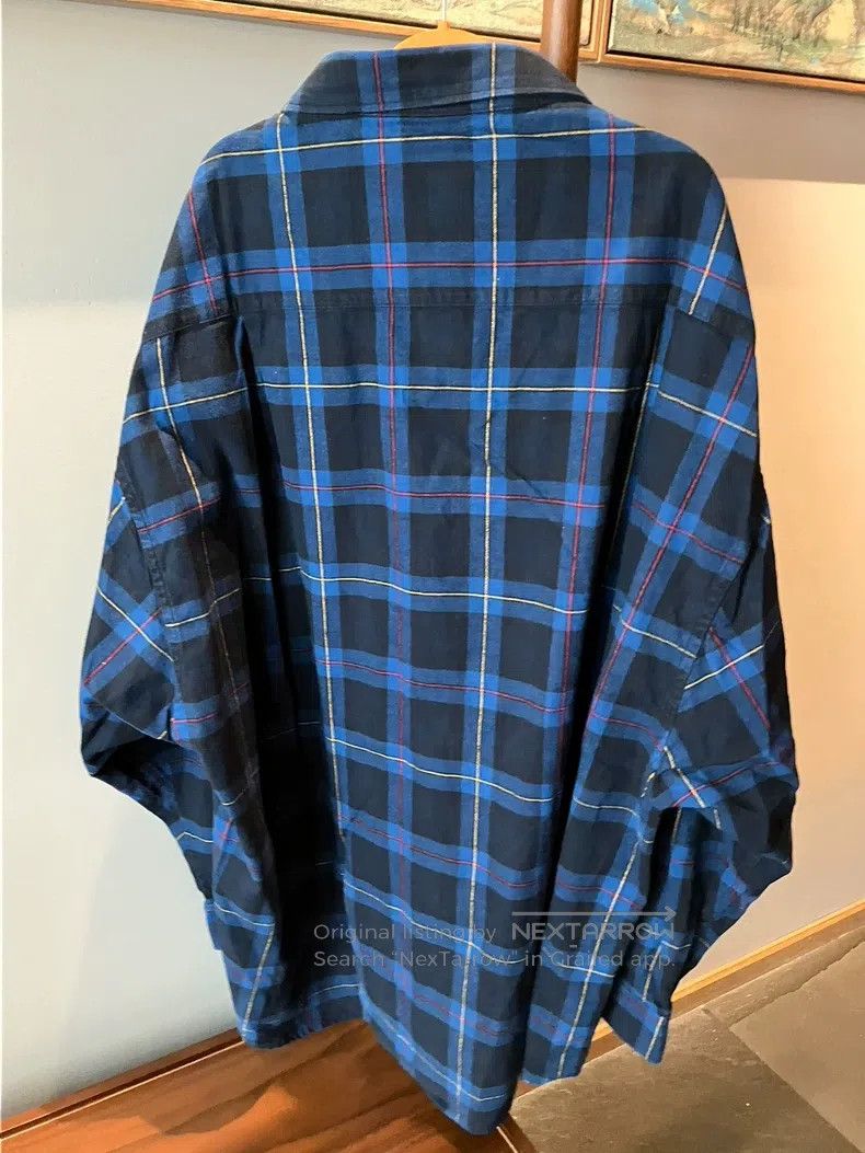 Balenciaga Balenciaga Blue plaid pocket logo embroidered long-sleeve Size US S / EU 44-46 / 1 - 2 Thumbnail