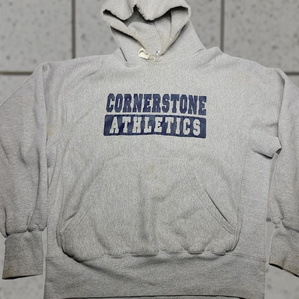 Lee VINTAGE Lee Cross Grain Reverse Weave Hoodie Sweatshirt L Cotton Blend USA Thrashed Mens Hoodie Size US L / EU 52-54 / 3 - 1 Thumbnail