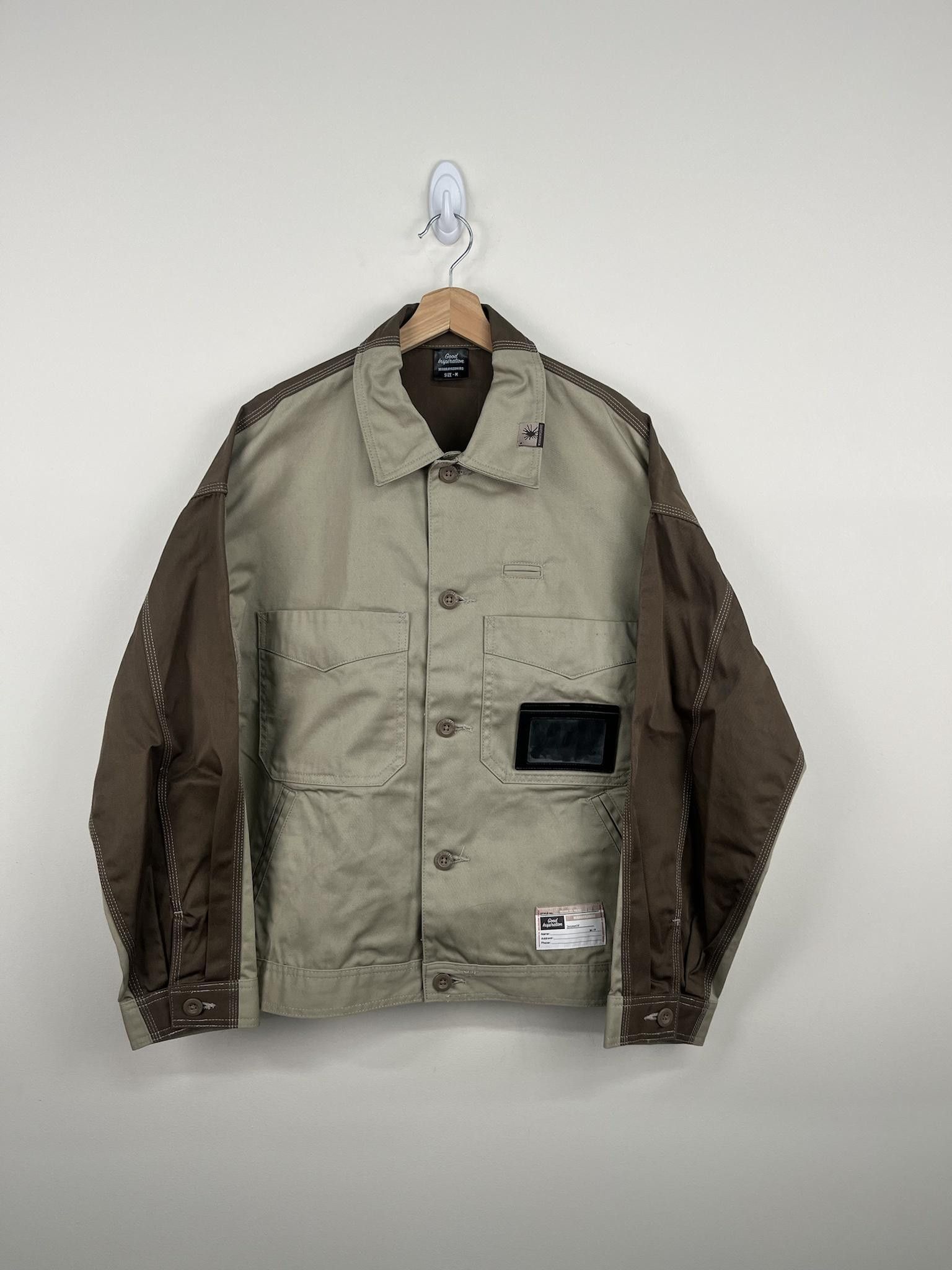 image of Miharayasuhiro Two Toned Work Jacket in Brown, Men's (Size Medium)