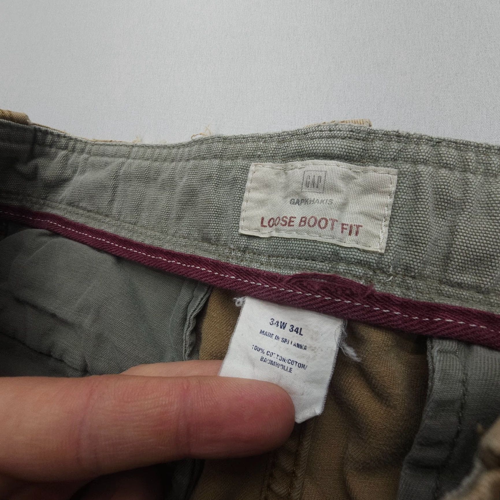 Gap Gap Pants Khakis Mens 34 x 34 Tan Brown Cotton Twill 90s Outdoor Logo Pocket Regular Straight Front Jeans N/A Size US 34 / EU 50 - 3 Thumbnail