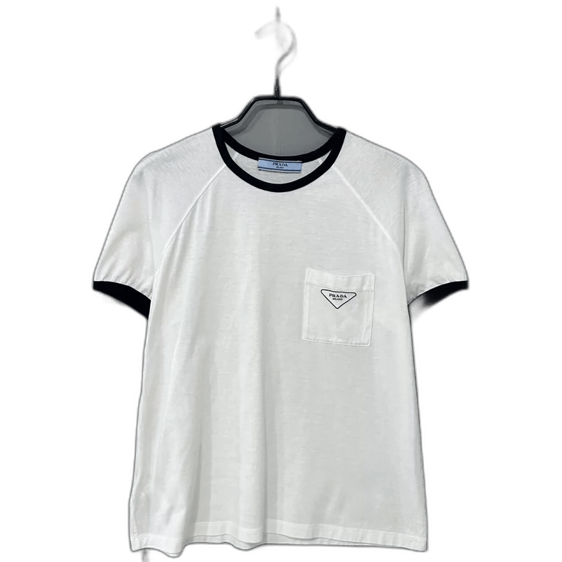 Prada PRADA Triangle Logo White Short Sleeve T-Shirt Size M / US 6-8 / IT 42-44 - 1 Thumbnail