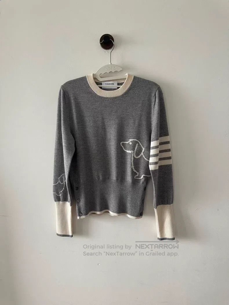 Thom Browne Thom Browne Gray dog wool sweater Size US XXS / EU 40 - 1 Thumbnail