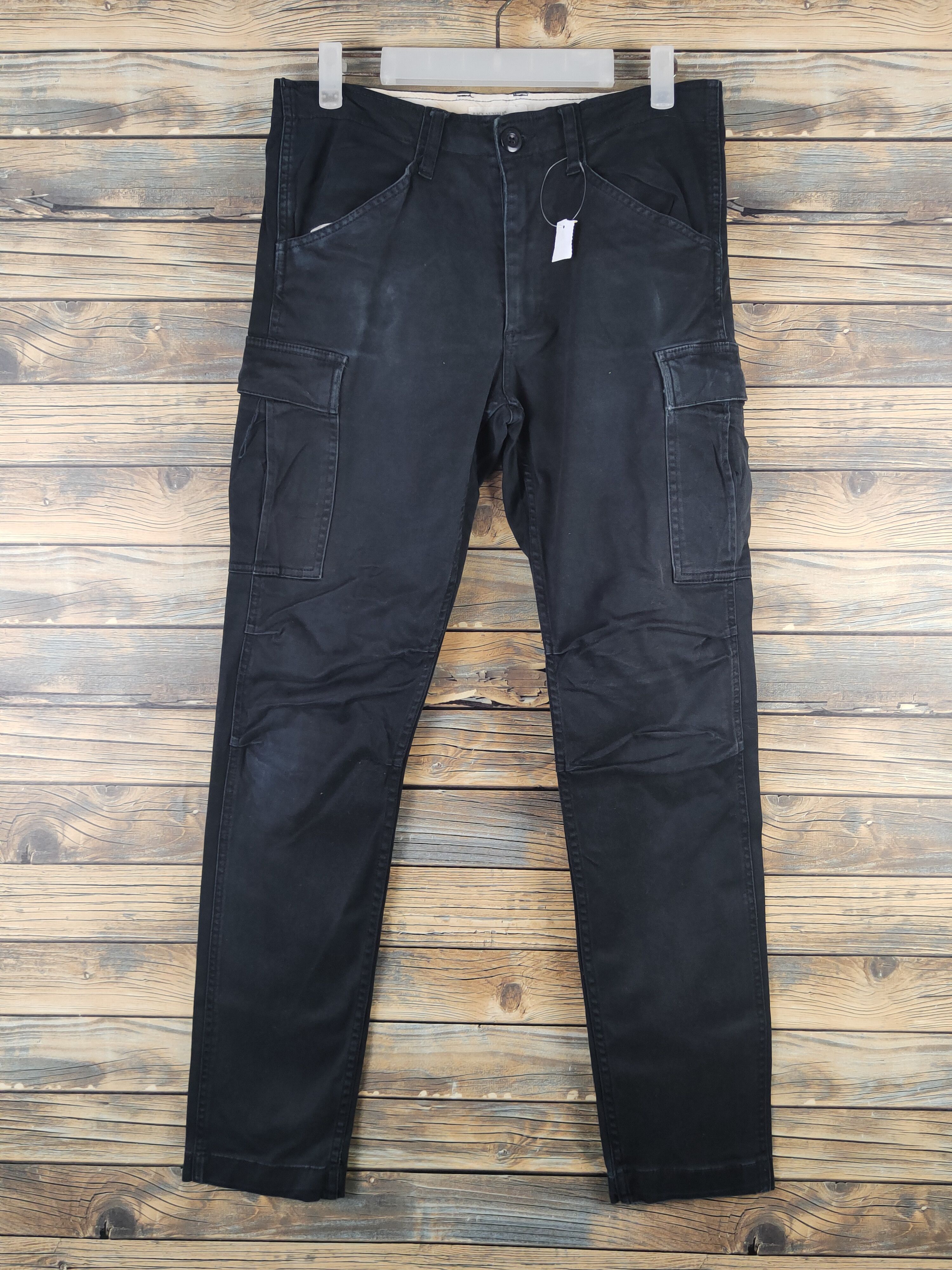 Japanese Brand DL Back Number Black Multipocket Cargo Pants #46-284T Size US 31 - 1 Thumbnail