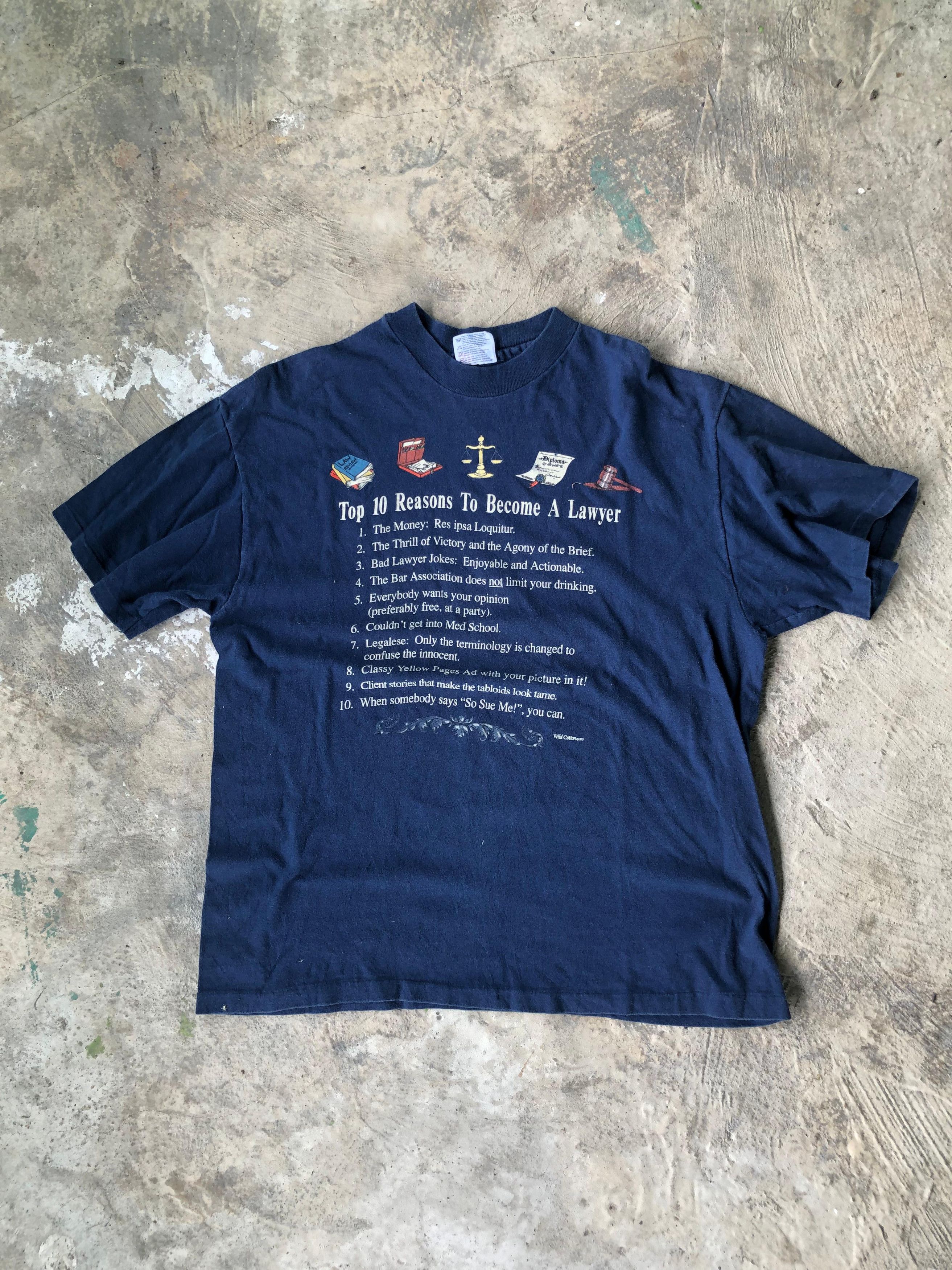 Hanes × Vintage 90s Lawyers Tee Size US L / EU 52-54 / 3 - 1 Thumbnail