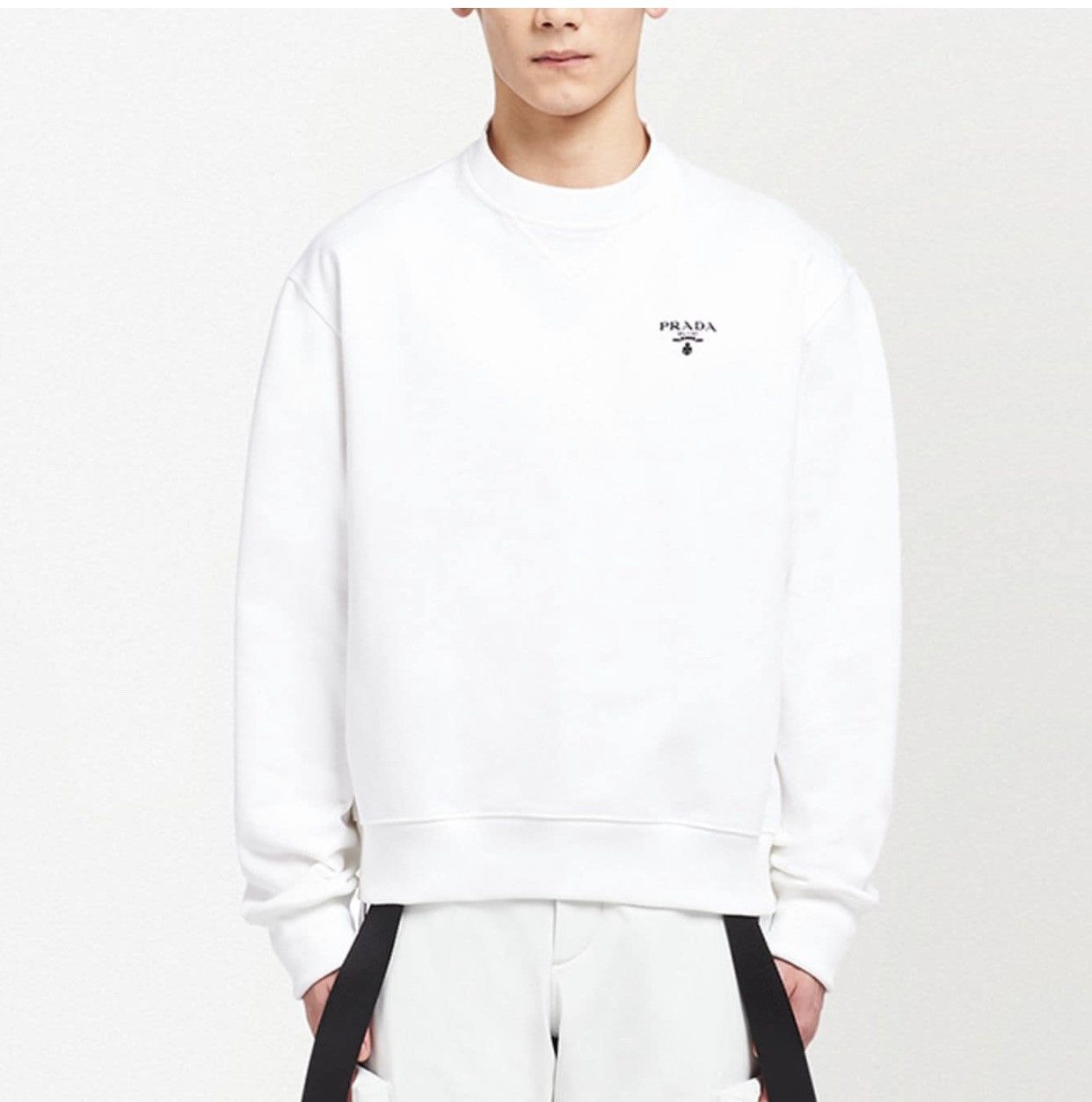 Prada Prada white logo-print sweatshirt S Size US S / EU 44-46 / 1 - 1 Thumbnail