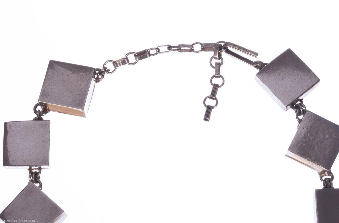 Claude Montana Claude Montana Silver Plated Square Link Necklace Size ONE SIZE - 5 Thumbnail