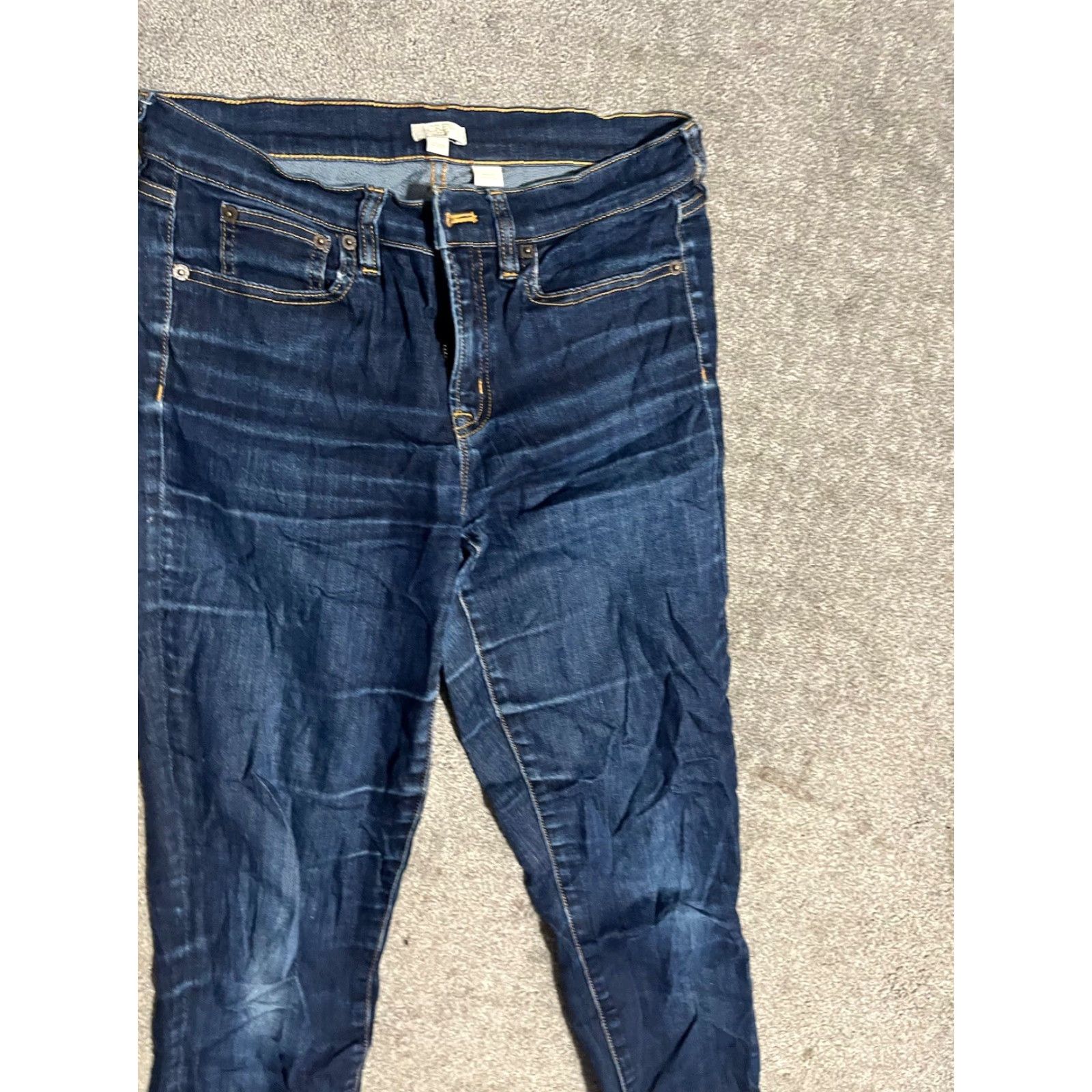 J.Crew JCREW Women Jeans 27/28 Dark Wash Mid Rise Stretch Skinny Style C9176 Size 27" / US 4 / IT 40 - 2 Thumbnail