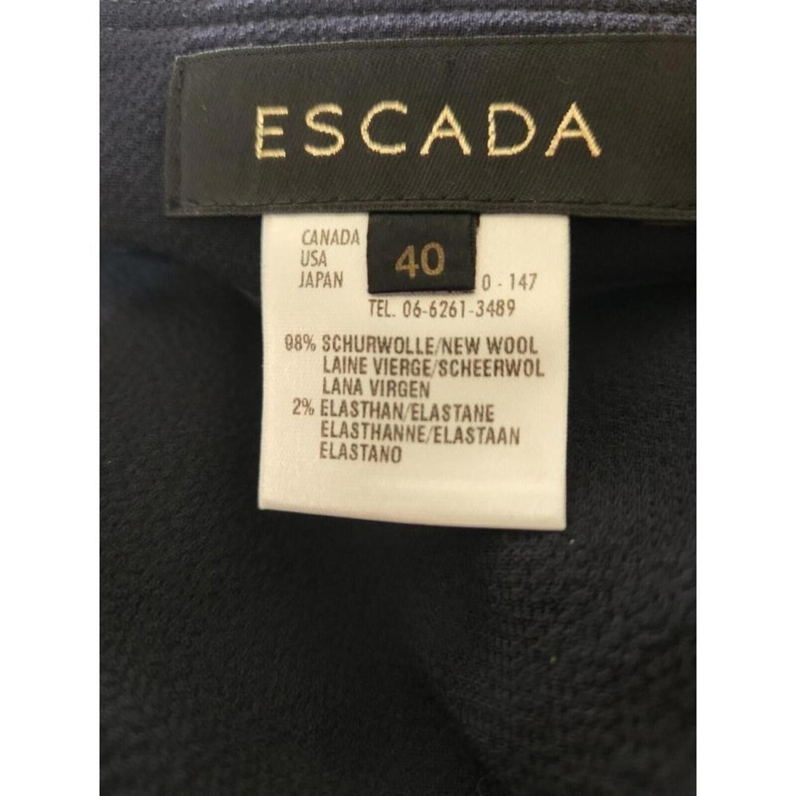 Escada Escada 40 / US 10 Navy Wool Blend Pencil Skirt Size 32" / US 10 / IT 46 - 4 Thumbnail