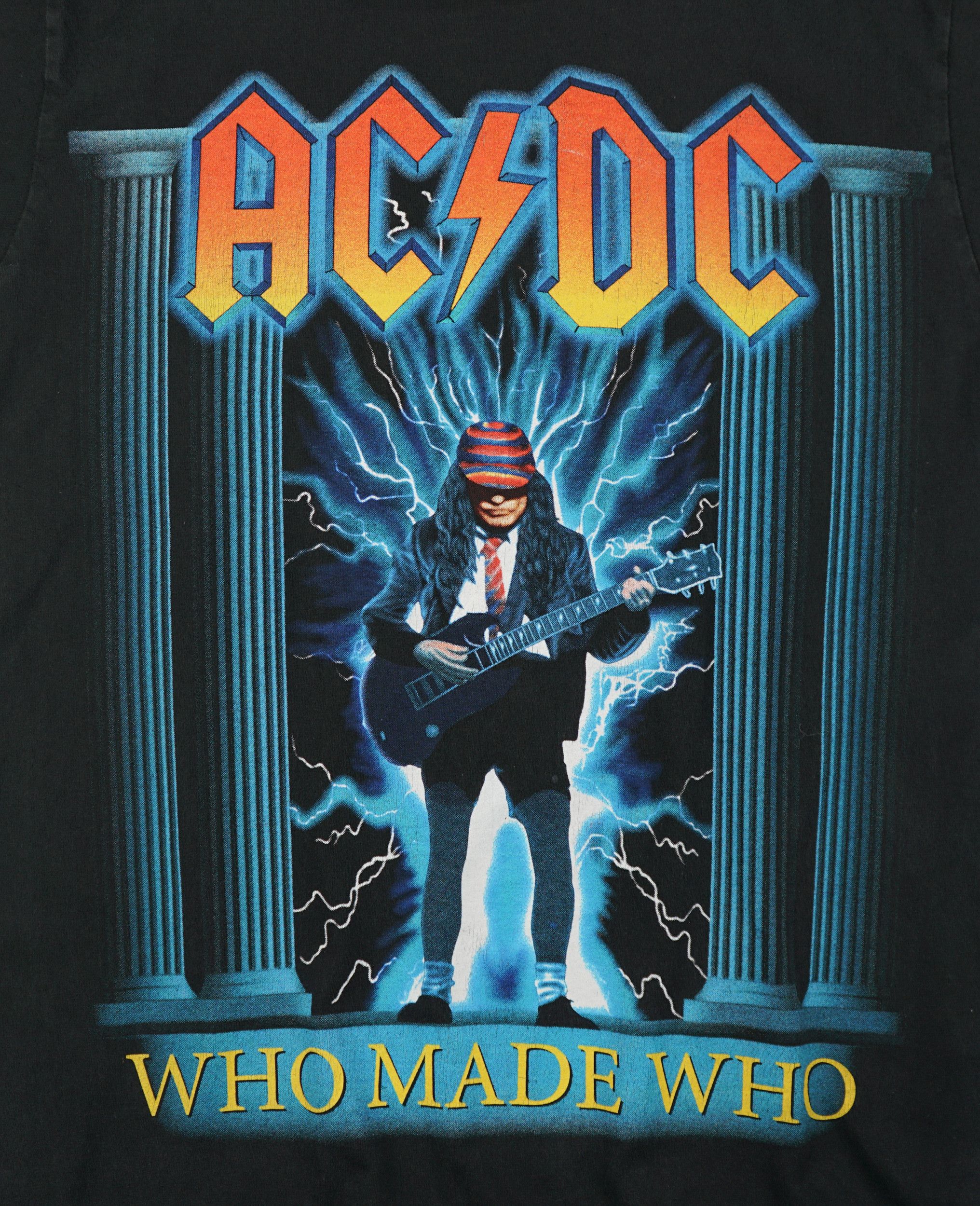 Band Tees × Vintage Vintage 1990s ACDC Who Made Who T-Shirt Size US M / EU 48-50 / 2 - 2 Thumbnail