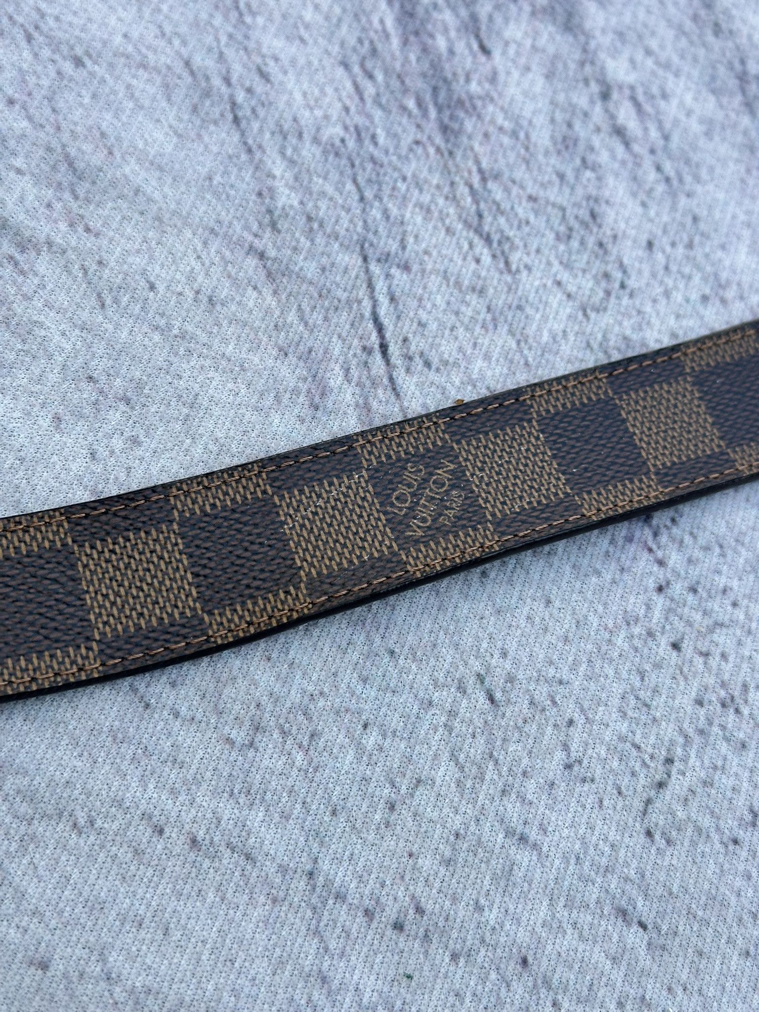 Louis Vuitton Louis Vuitton Belt Ebene Damier Check Classic Buckle Brown Size 36 - 6 Thumbnail