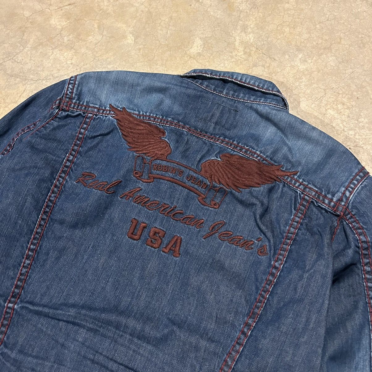 Japanese Brand × Robins Jeans × Vintage Robin’s Jeans Thick Stitch Denim Jacket Oversized Designer Size US XXL / EU 58 / 5 - 3 Thumbnail