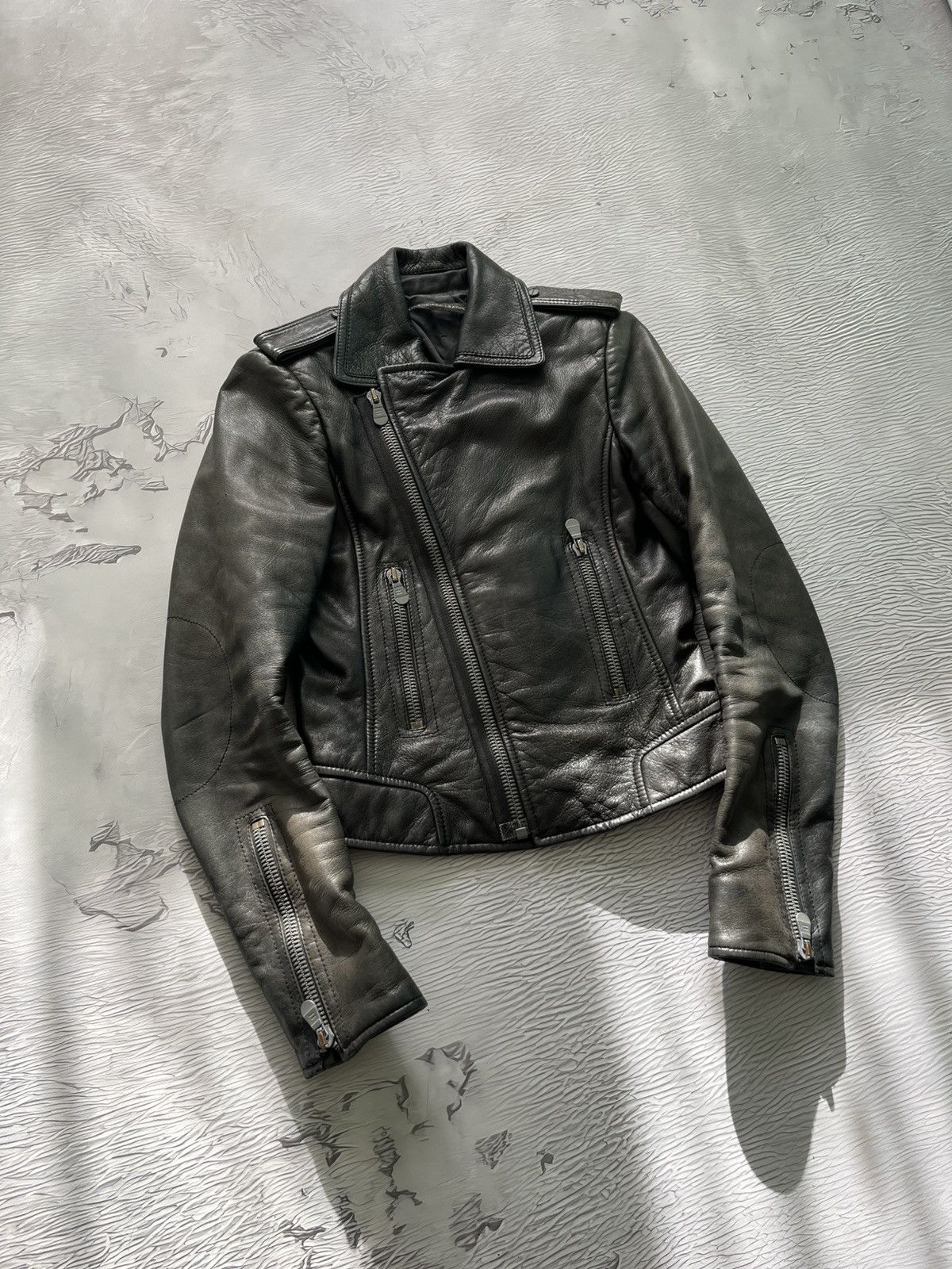 Balenciaga Balenciaga Vintage Leather Moto Jacket Luxury Black Size XS / US 0-2 / IT 36-38 - 2 Thumbnail