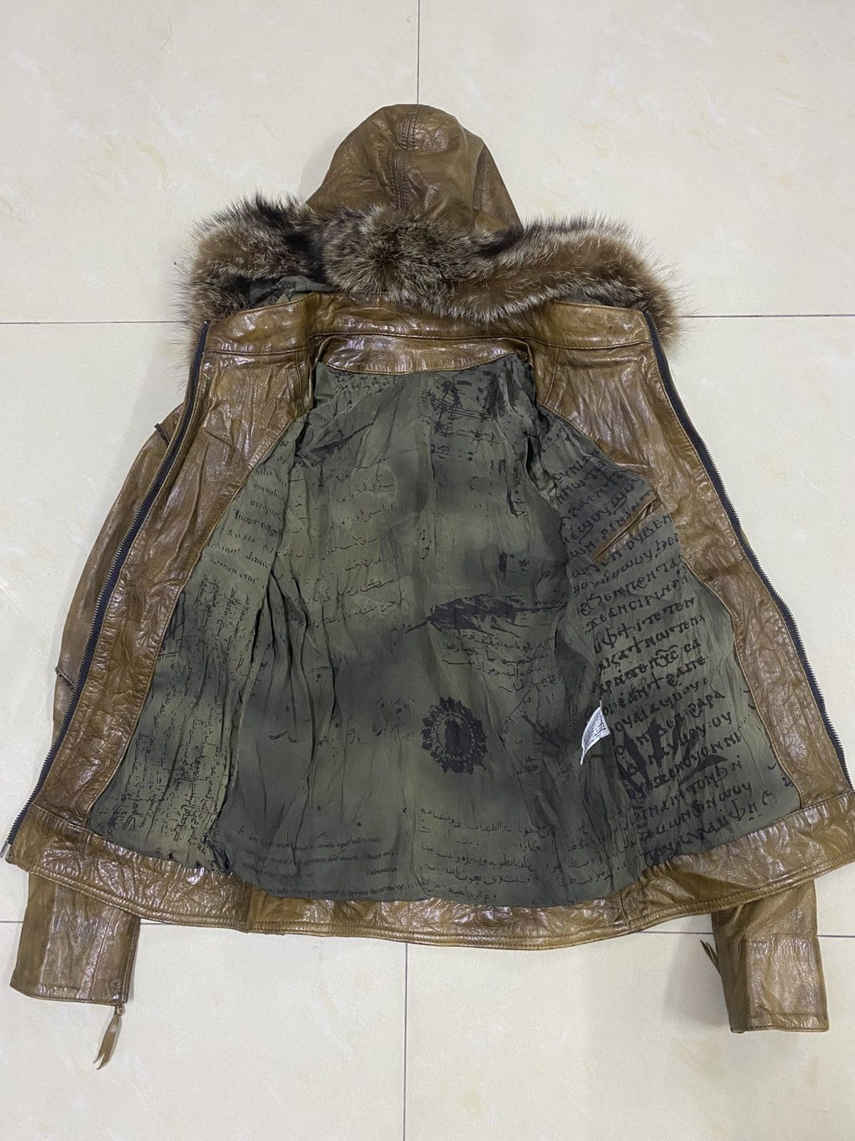 14th Addiction 14th Addiction Fur Hooded Leather Jacket Size US XS / EU 42 / 0 - 8 Thumbnail