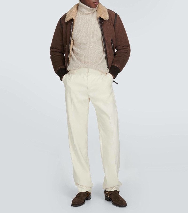 Tom Ford 🔥$10.5K VALUE 🔥Tom Ford Shearling Trimmed Leather Jacket Size US M / EU 48-50 / 2 - 2 Thumbnail