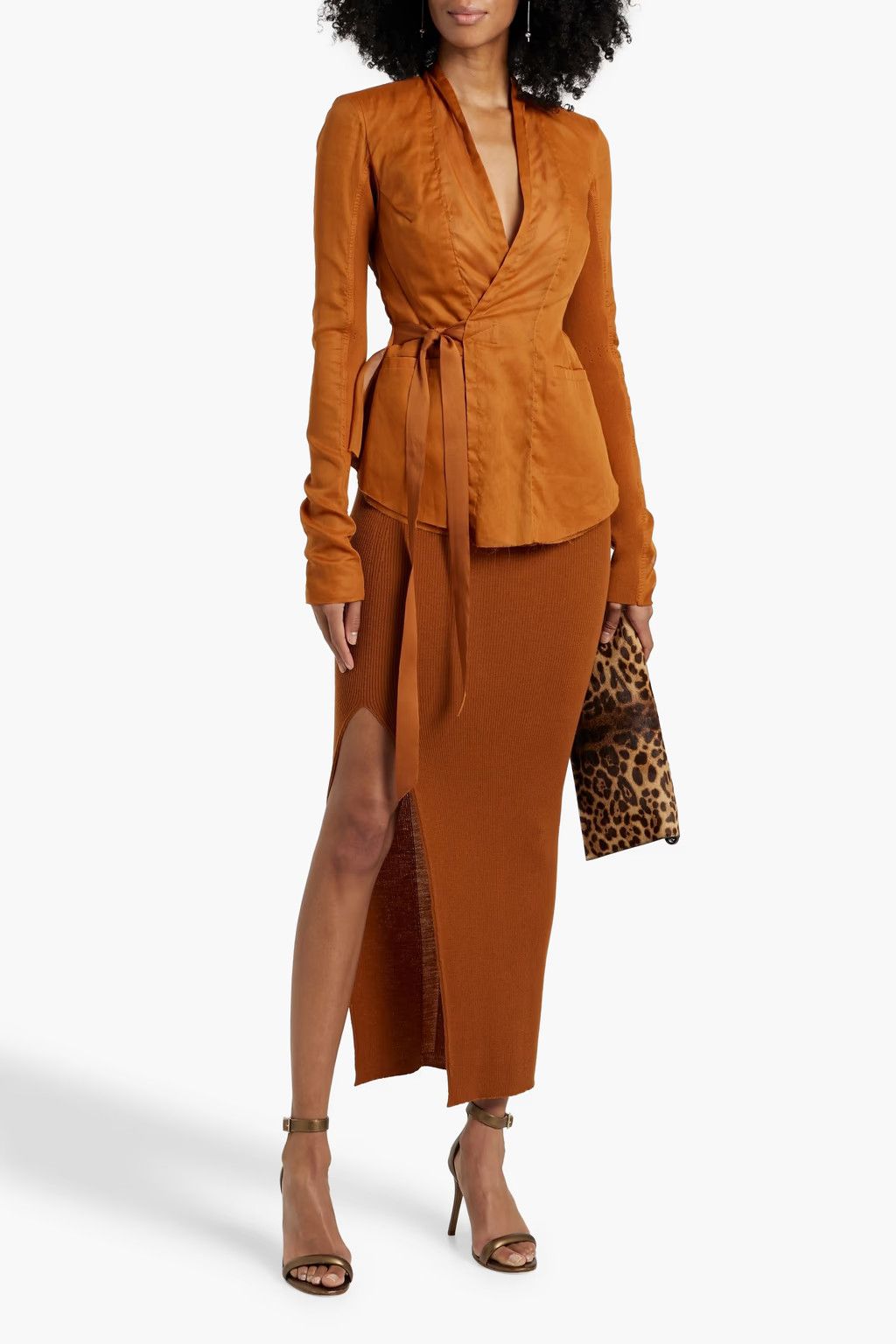 Rick Owens o1y0126 Belted Jacket in Tan Size S / US 4 / IT 40 - 4 Thumbnail