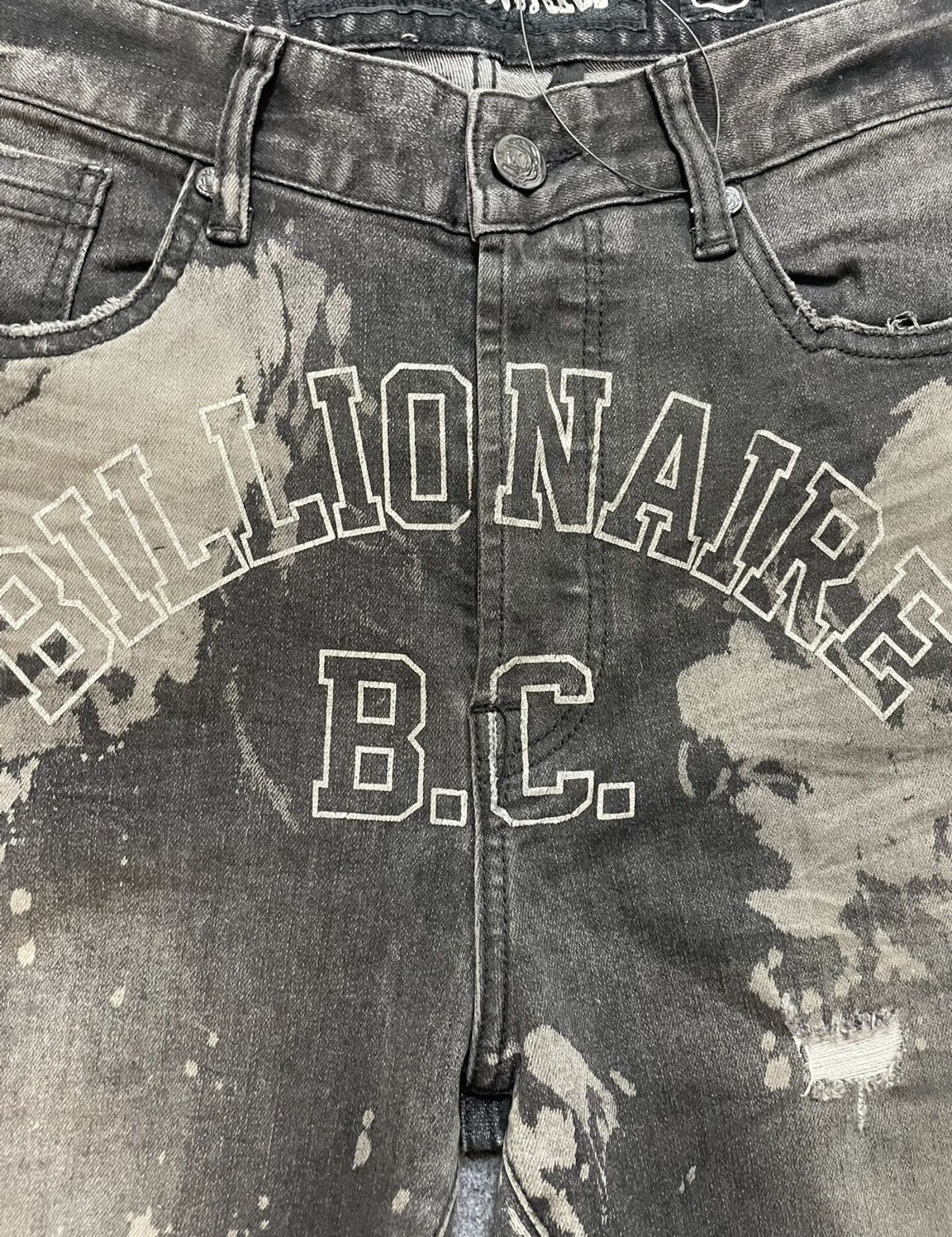 Billionaire Boys Club BBC Distressed Embroidered Slim-Fit Stretch Jeans Size US 34 / EU 50 - 4 Thumbnail