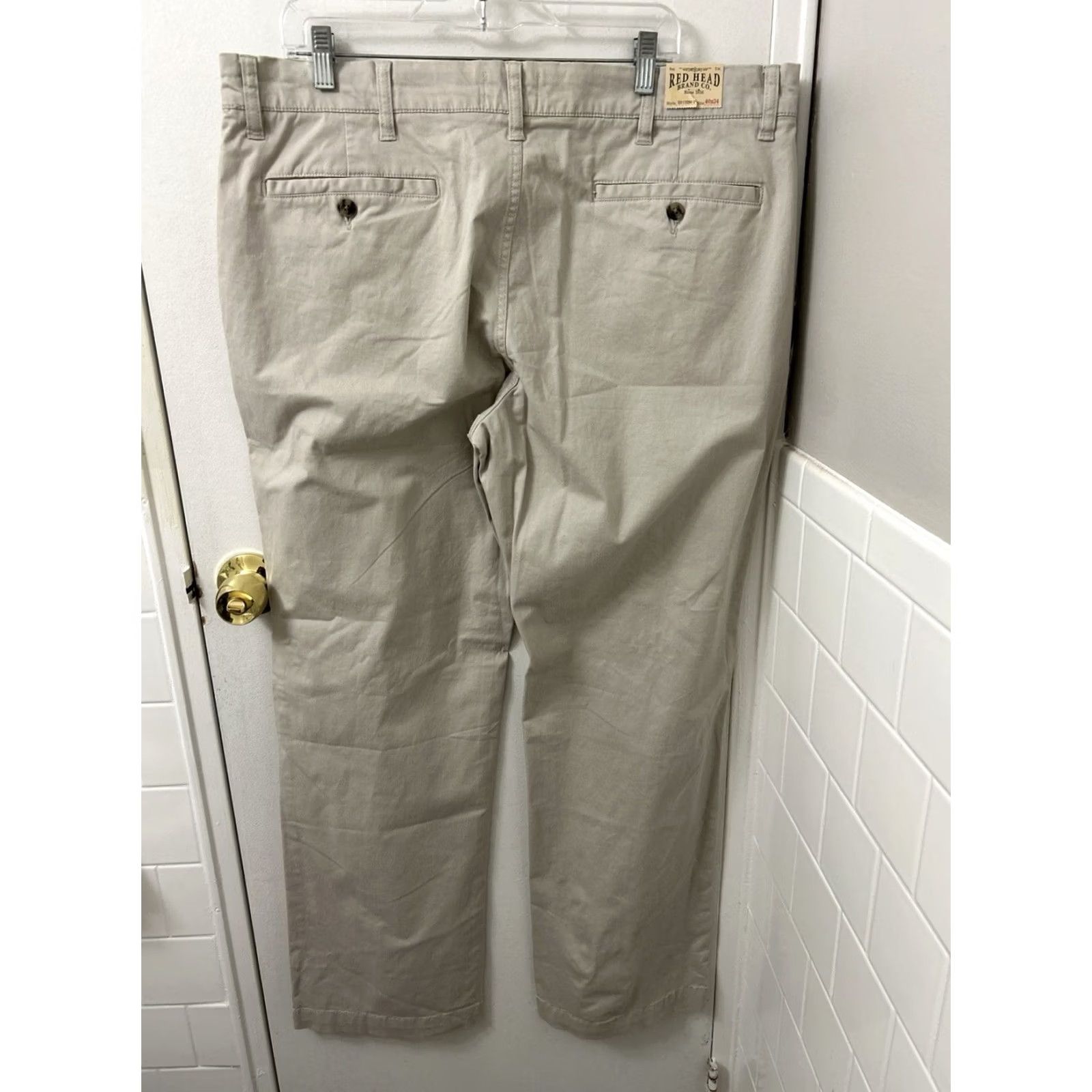 CO VINTAGE not applicable RedHead Brand Co Chino Pants Mens 40x34 Tan Khaki Straight Leg YKK Stretch NWT Size US 40 / EU 56 - 2 Thumbnail