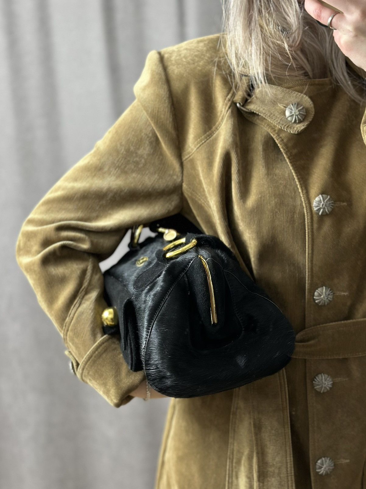 Celine Vintage 90s Fur Bag Celine Hobo IfSixWasNine Y2K AvantGarde Size ONE SIZE - 9 Thumbnail