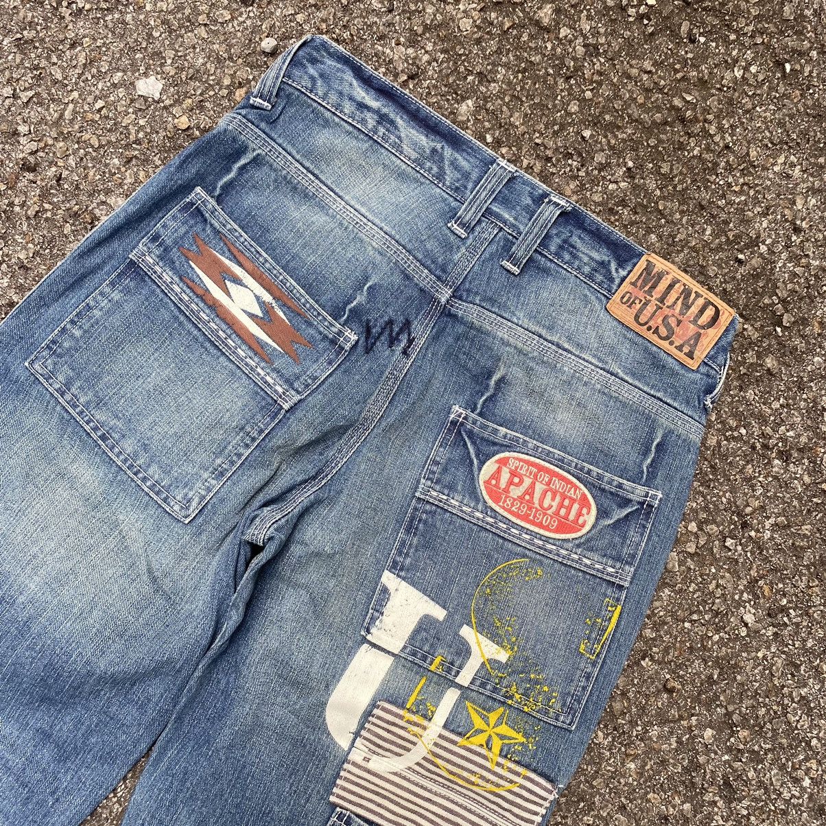 Other Patched Jeans Double Knee Distressed Denim Patchwork Size US 31 - 9 Thumbnail