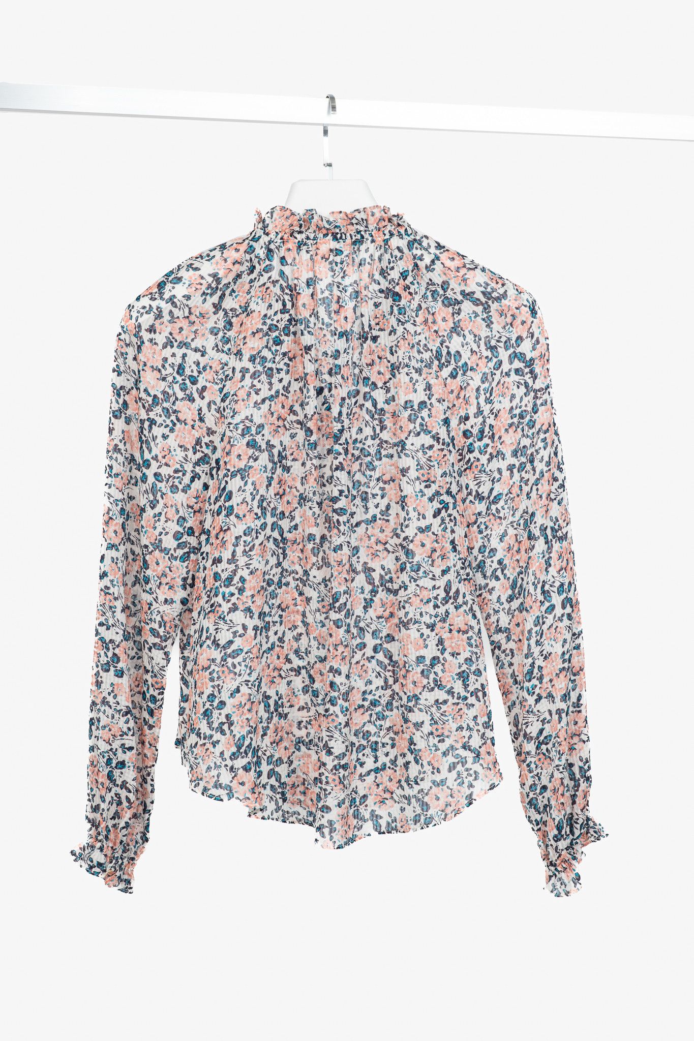 Veronica Beard Veronica Beard Antonette Floral-Print Silk Ruffled Blouse Size XL / US 12-14 / IT 48-50 - 2 Thumbnail