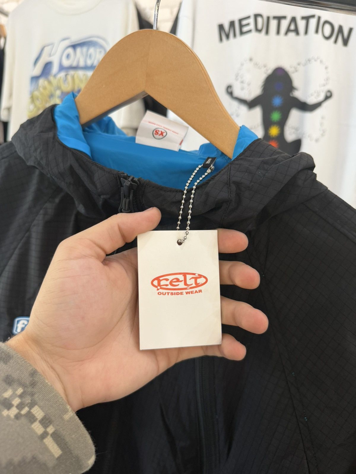 FELT Felt black with blue inside rain coat Size US XS / EU 42 / 0 - 6 Thumbnail