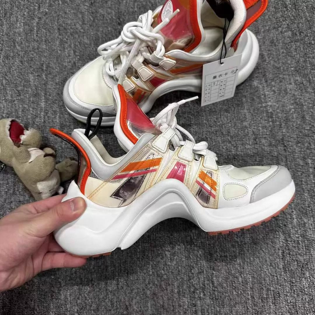 Louis Vuitton Louis Vuitton Jelly Dad Sneaker 98 New White/Orange 37 Size US 6.5 / IT 36.5 - 3 Thumbnail