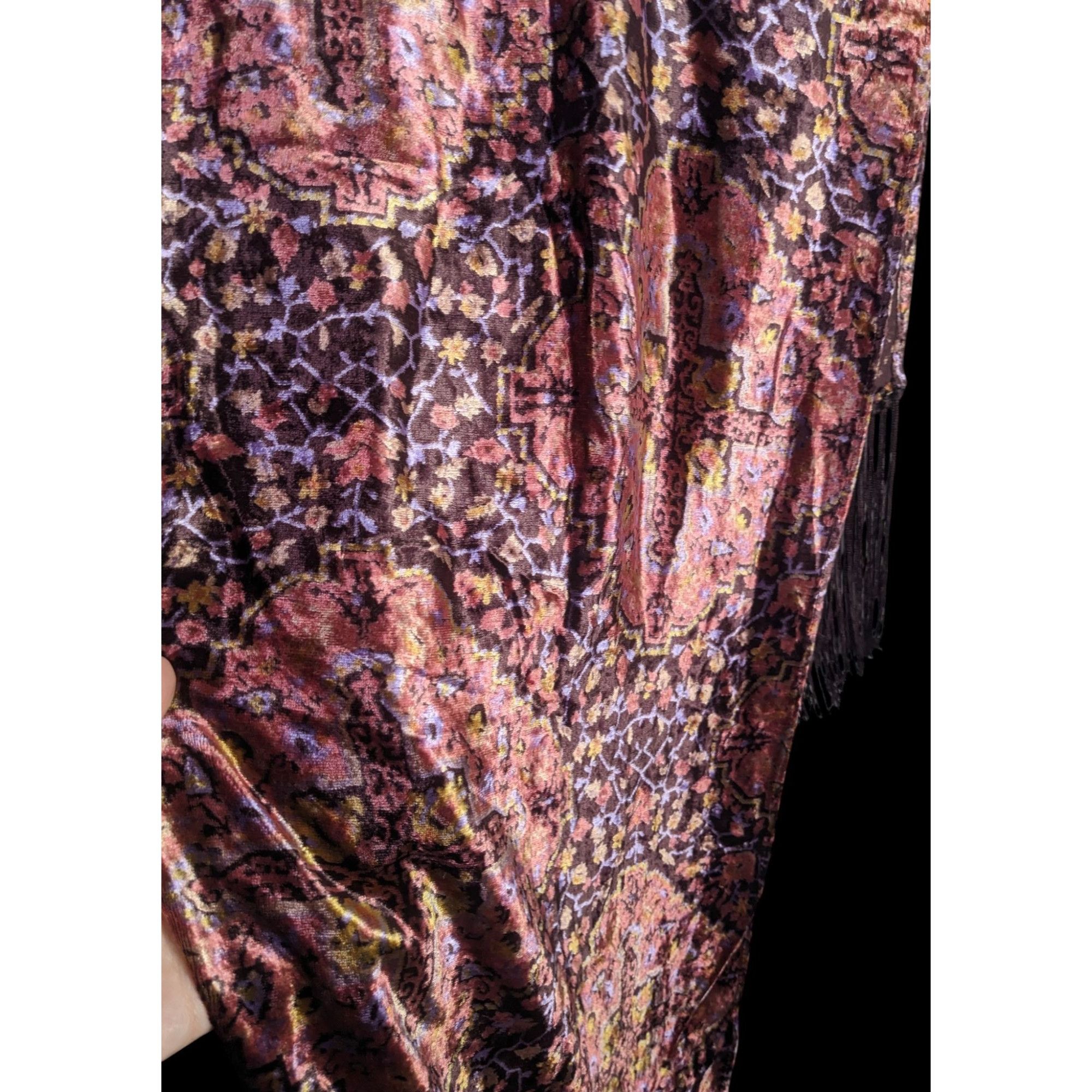 Other Vintage Renaissance-Inspired Dyed Velvet Shawl Size ONE SIZE - 4 Thumbnail