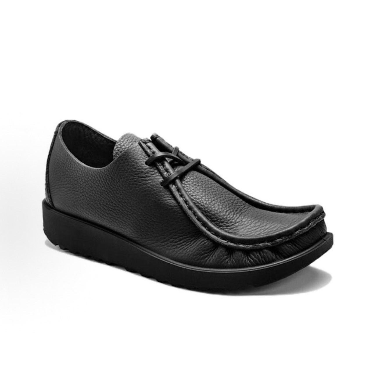 Ecco ECCO AT. KOLLEKTIVE MEN'S 46 BLACK LEATHER JOKE LACE SHOE Size US 12.5 / EU 45-46 - 4 Thumbnail