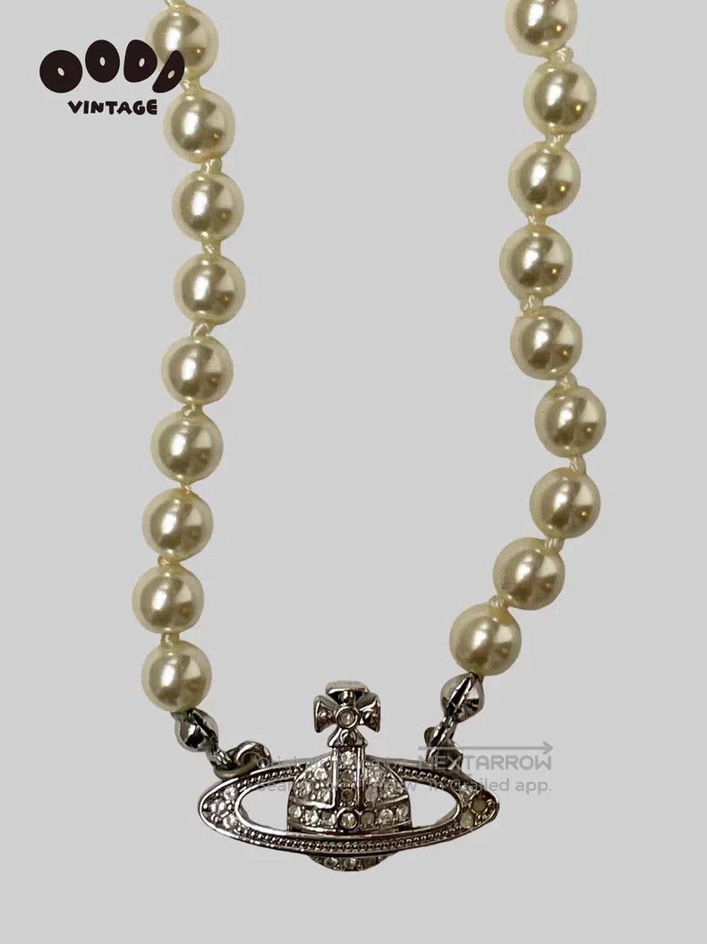 Vivienne Westwood Vivienne Westwood Saturn Pearl Necklace Choker Size ONE SIZE - 6 Thumbnail