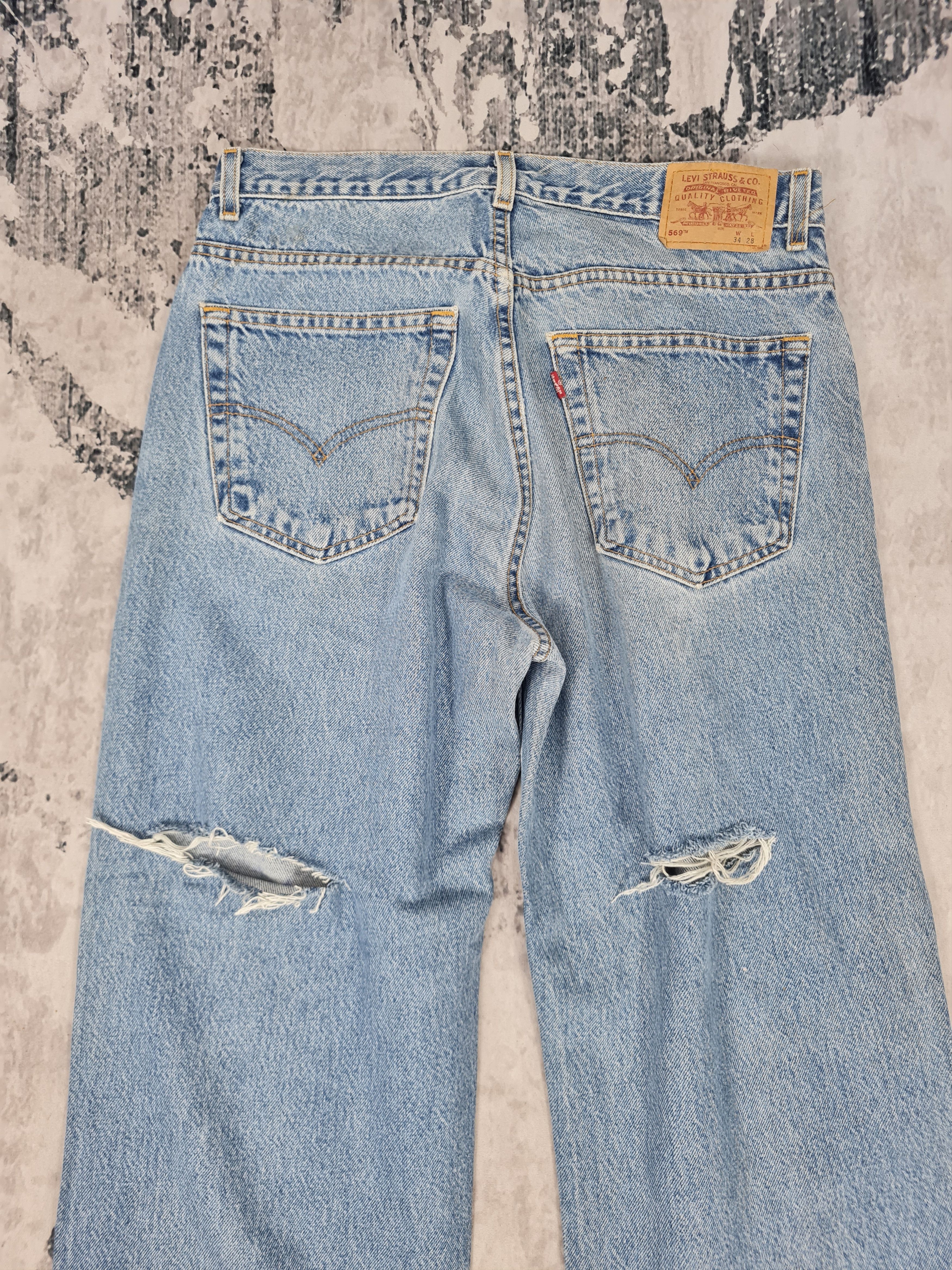 Levi's Vtg LEVIS 569 Straight Cut Ripped Cropped L0372 Size 34X26.5 Size US 34 / EU 50 - 10 Thumbnail