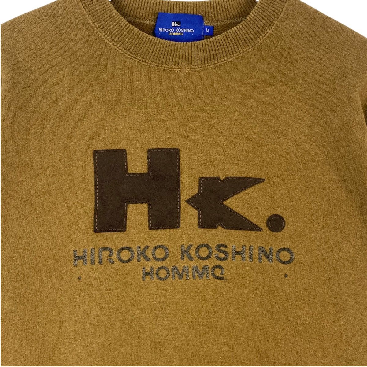 Hiroko Koshino Homme Vintage 90s Hiroko Koshino Embroidered Sweatshirt Brown Size US M / EU 48-50 / 2 - 4 Thumbnail