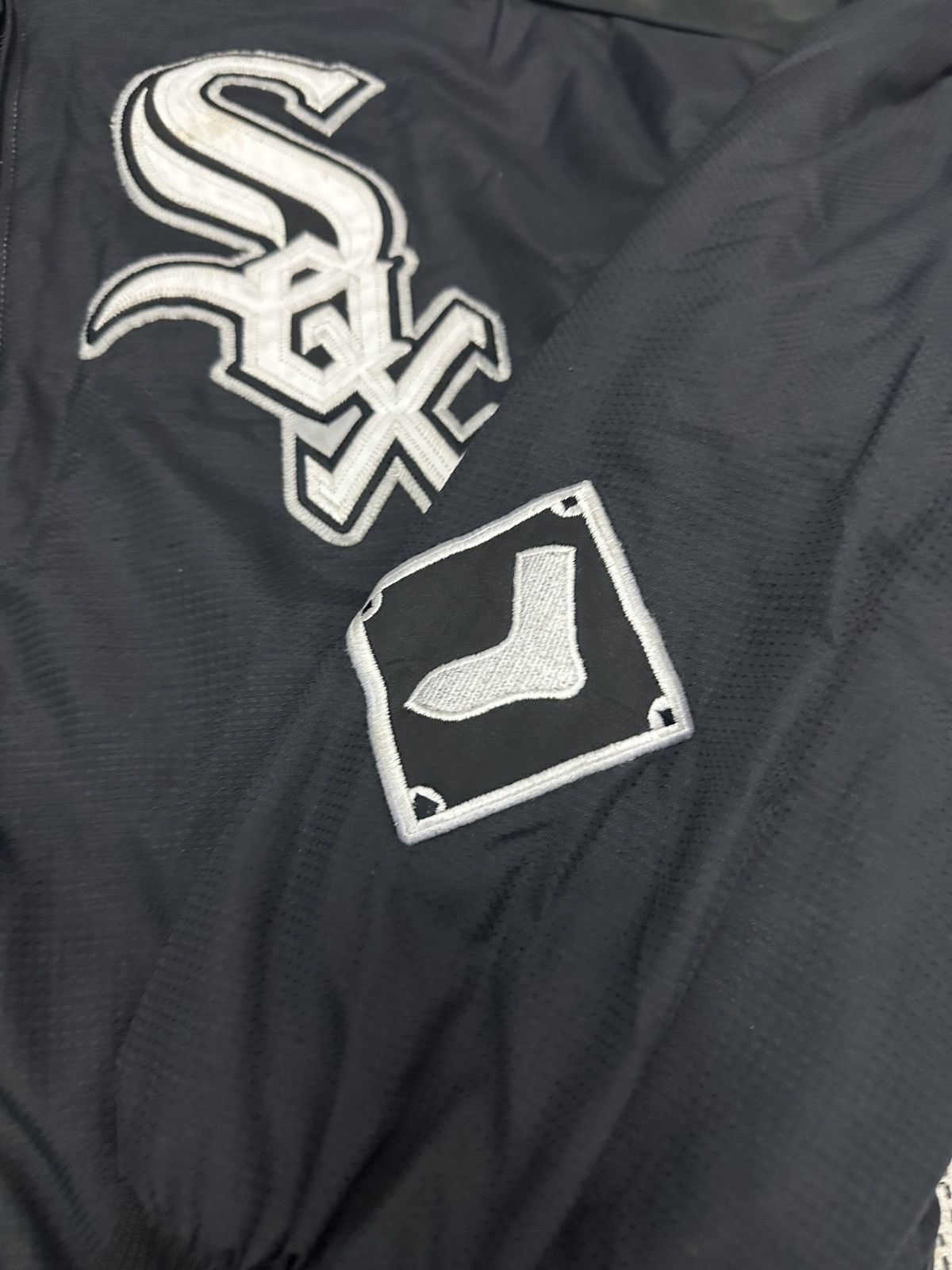 Majestic 🔥Vintage MLB CHICAGO WHITE SOX VARSITY BOMBER JACKET Size US L / EU 52-54 / 3 - 6 Thumbnail