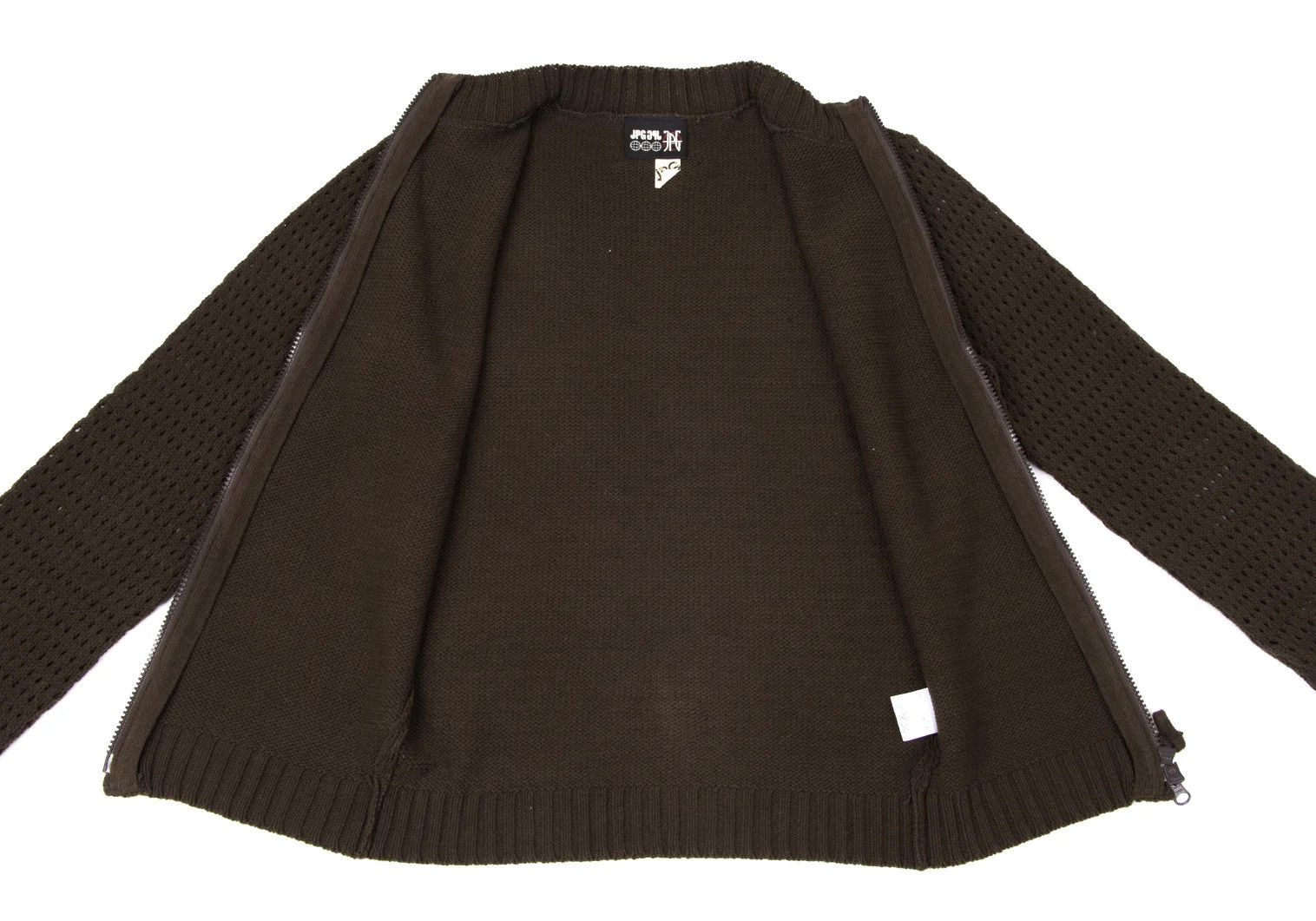 Jean Paul Gaultier Double Zip Knit with Openwork Sleeves in Brown 48 Size US M / EU 48-50 / 2 - 12 Thumbnail