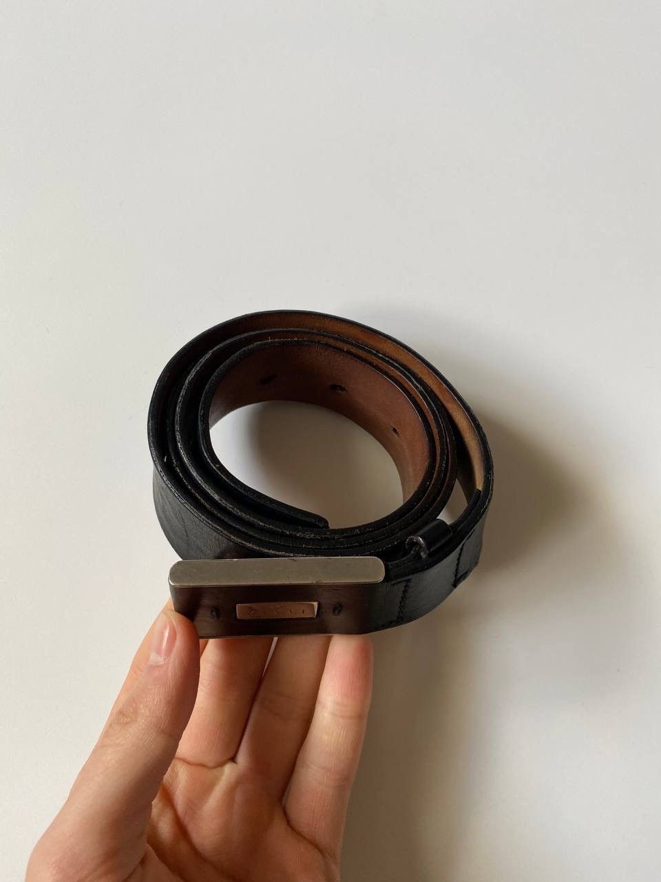 Gucci GUCCI top type leather plain belt size 90/36 black Size ONE SIZE - 2 Thumbnail