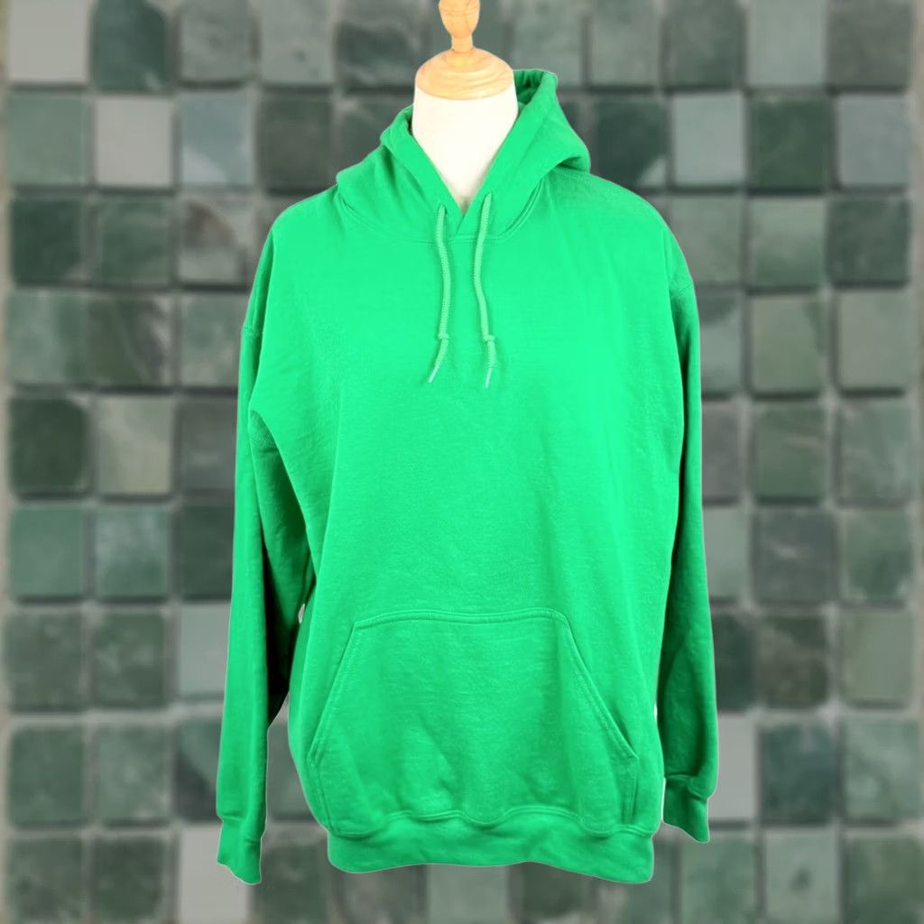 Gildan Gildan Large Hoodie Green Heavy Blend Fleece Pullover Sweatshirt Pullover Casual Basic Sweatshirt Pullover Hoodie Women L Green Size L / US 10 / IT 46 - 1 Thumbnail