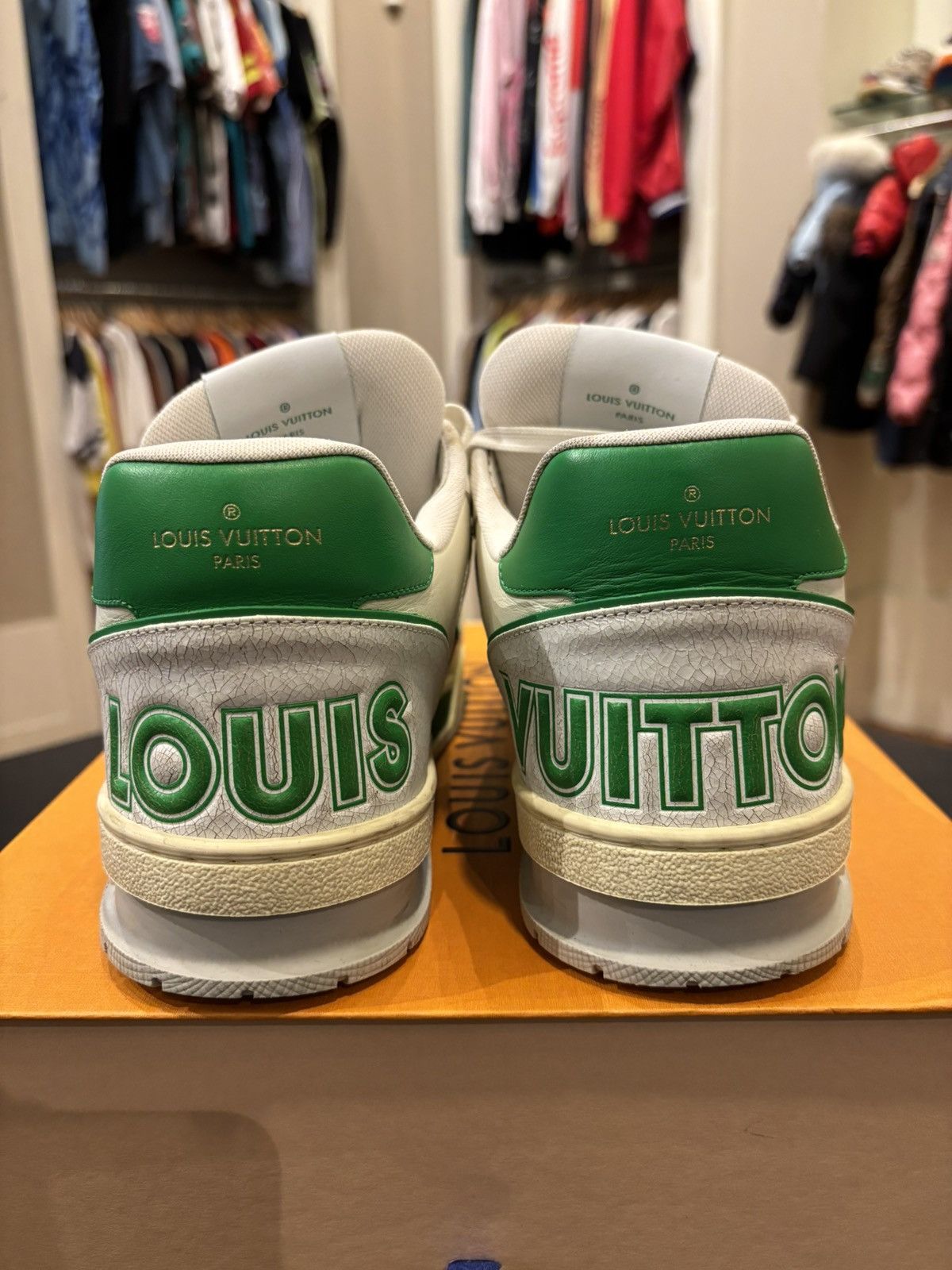 Louis Vuitton Louis Vuitton Strap Trainer White Green Size US 8 / EU 41 - 3 Thumbnail