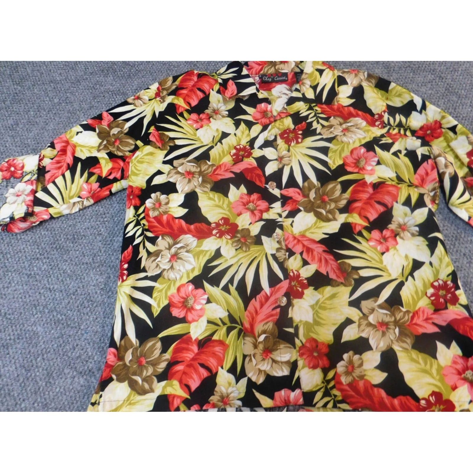 Oleg Cassini Oleg Cassini Womens Blouse XL Floral Multicolor Long Sleeve Collared Casual Button Shirt Women Size XL / US 12-14 / IT 48-50 - 3 Thumbnail