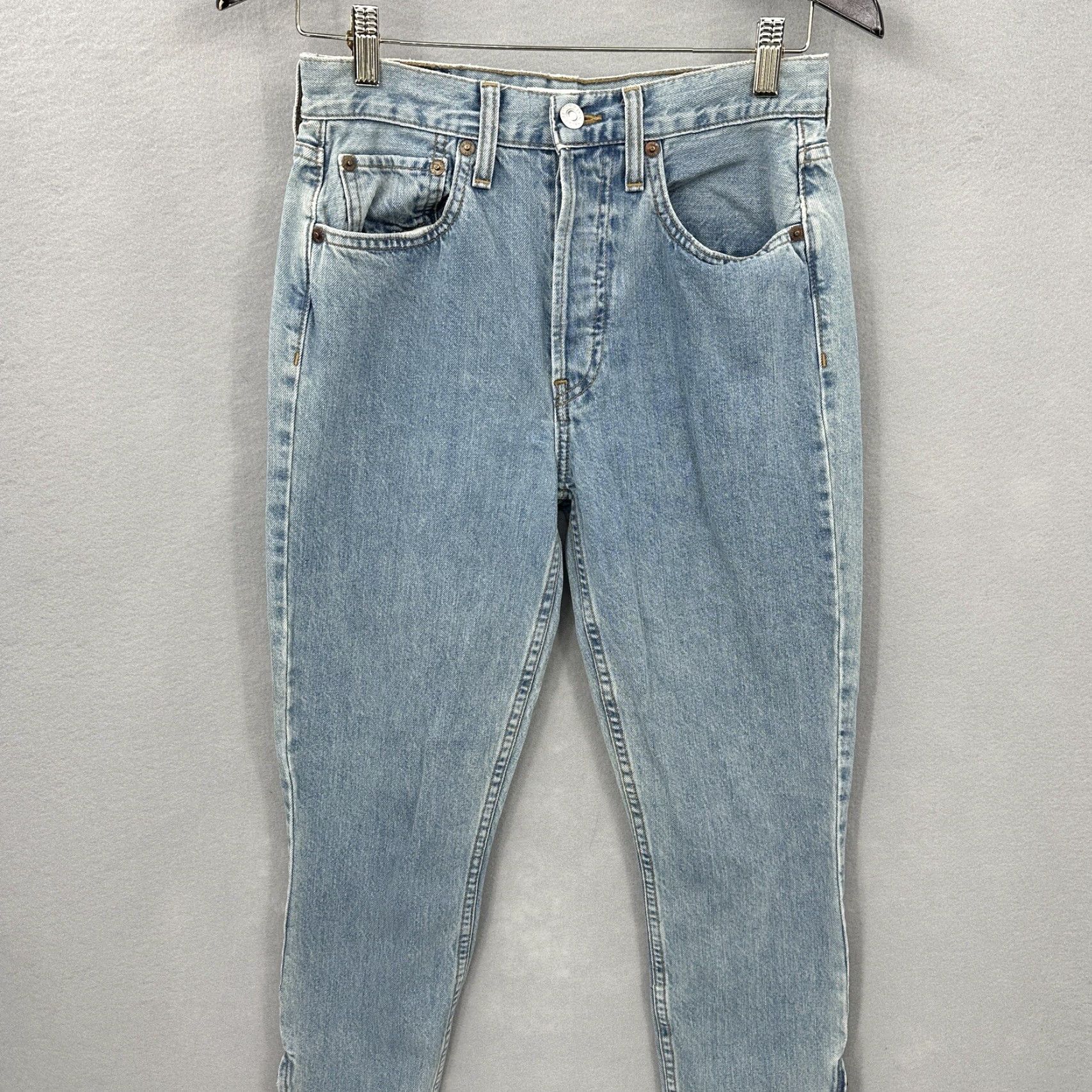 RE/DONE Re/Done Women's High Waist Mom Jeans 27 Denim 90s Faded Sunwashed City Hipster Vintage Style Size 27" / US 4 / IT 40 - 4 Thumbnail