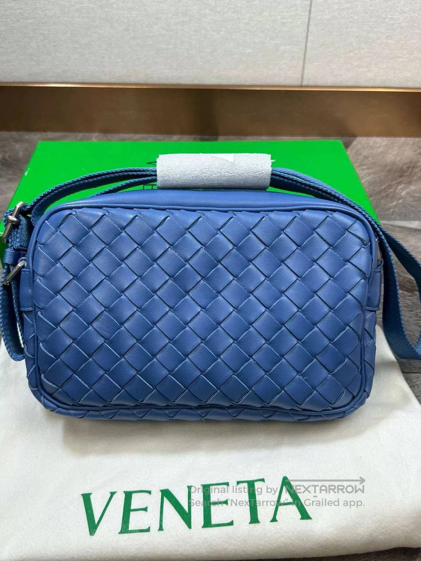 Bottega Veneta BV Blue Woven Camera Bag. Size ONE SIZE - 1 Thumbnail