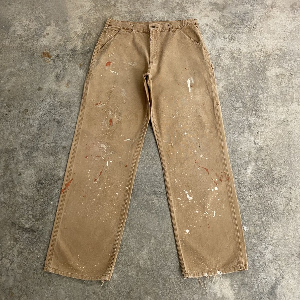 Carhartt Vintage Carhartt Faded Tan Splatter Painter Pants Size US 34 / EU 50 - 2 Thumbnail