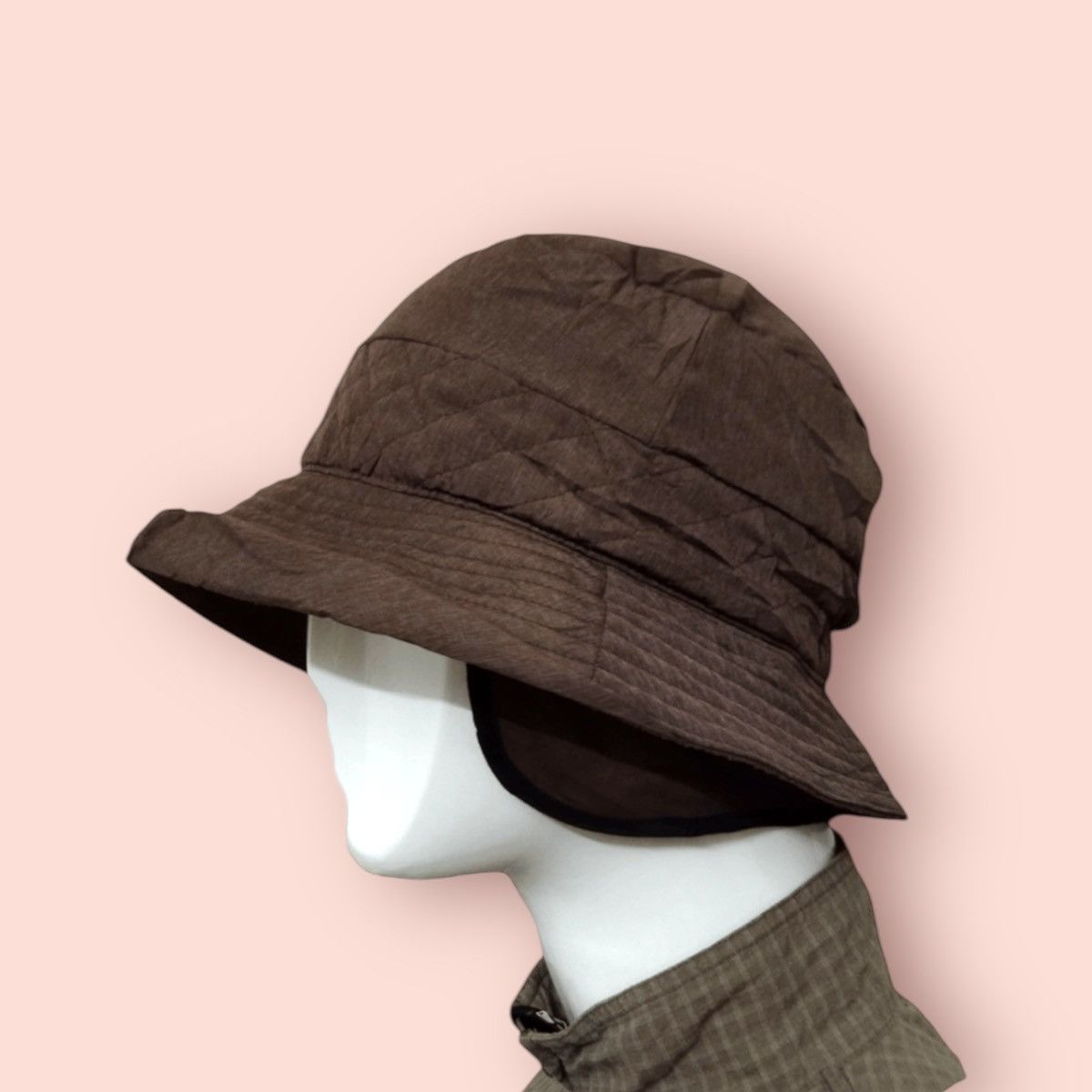Japanese Brand × Vintage RARE VINTAGE DESIGNER QUILT EAR FLAP BUCKET HAT Size ONE SIZE - 1 Thumbnail