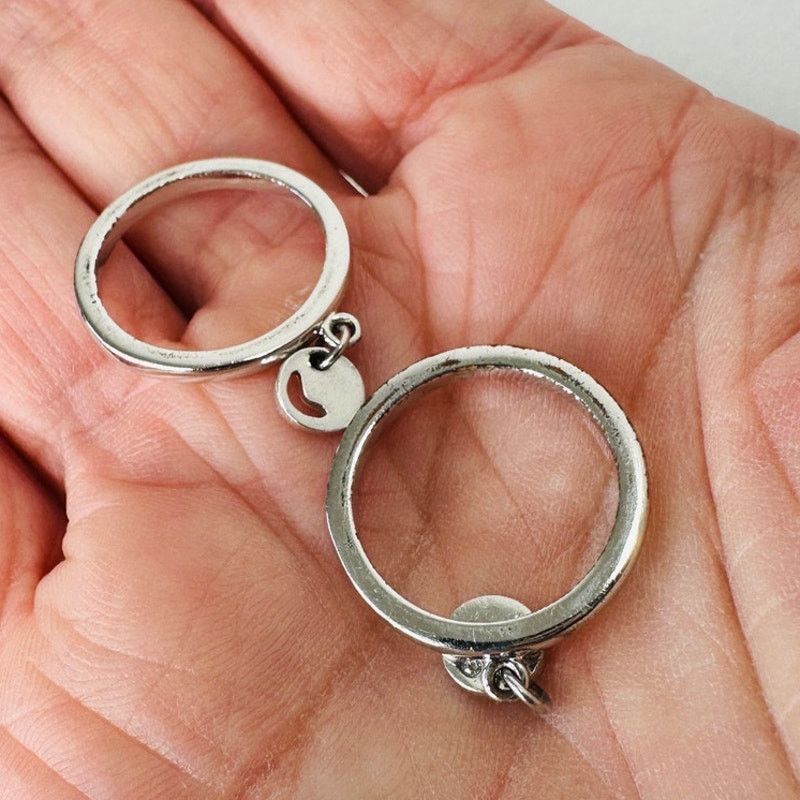 Dior Vintage Dior Silver Logo Charm Rings Size 5.75 Pair Fair C Size ONE SIZE - 12 Thumbnail