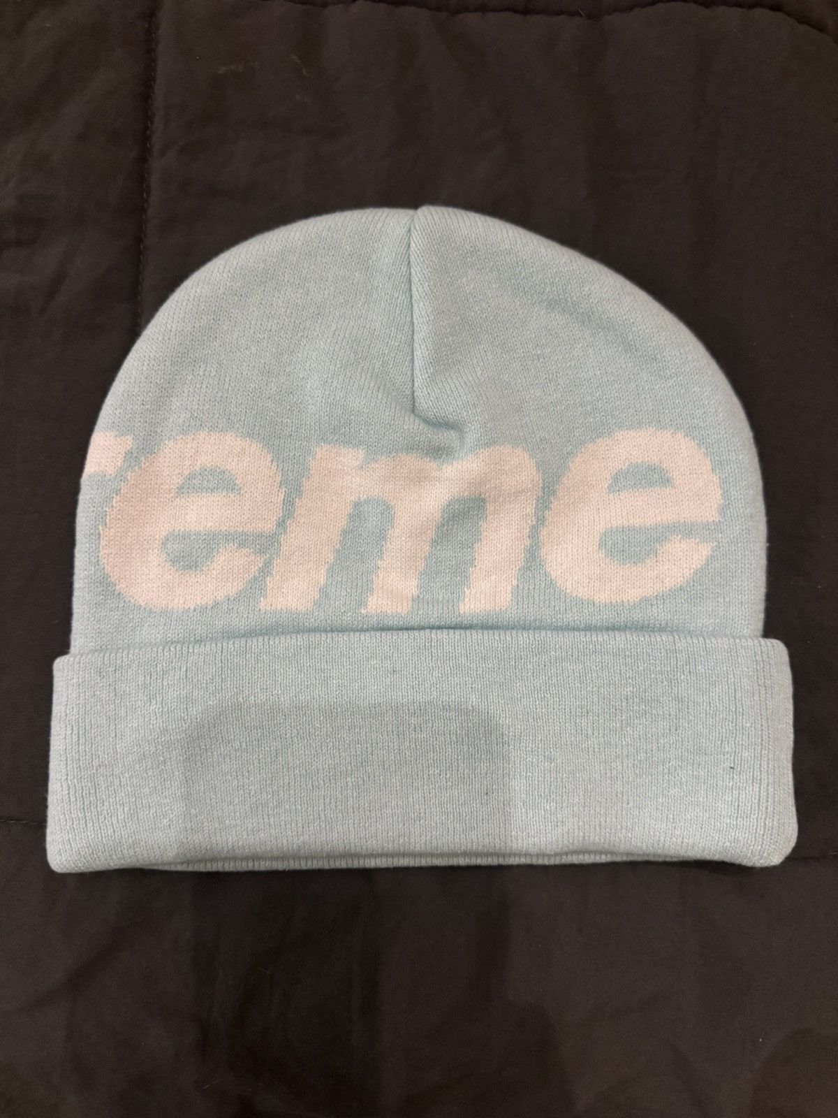 Supreme Supreme Big Logo Beanie - Light Blue Size ONE SIZE - 3 Thumbnail