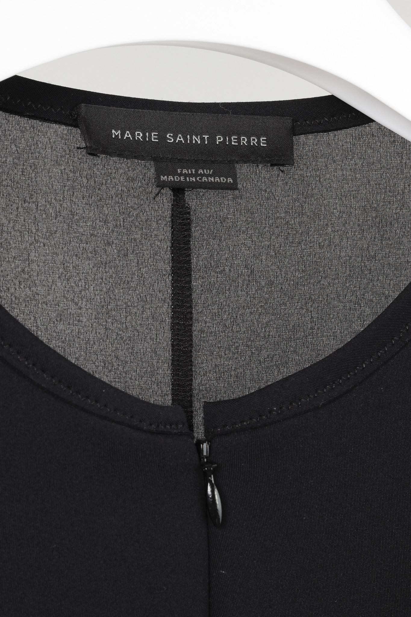 Marie Saint Pierre Marie Saint Pierre Black Neoprene Ruffle-Shoulder Mini Dress Size XL / US 12-14 / IT 48-50 - 4 Thumbnail