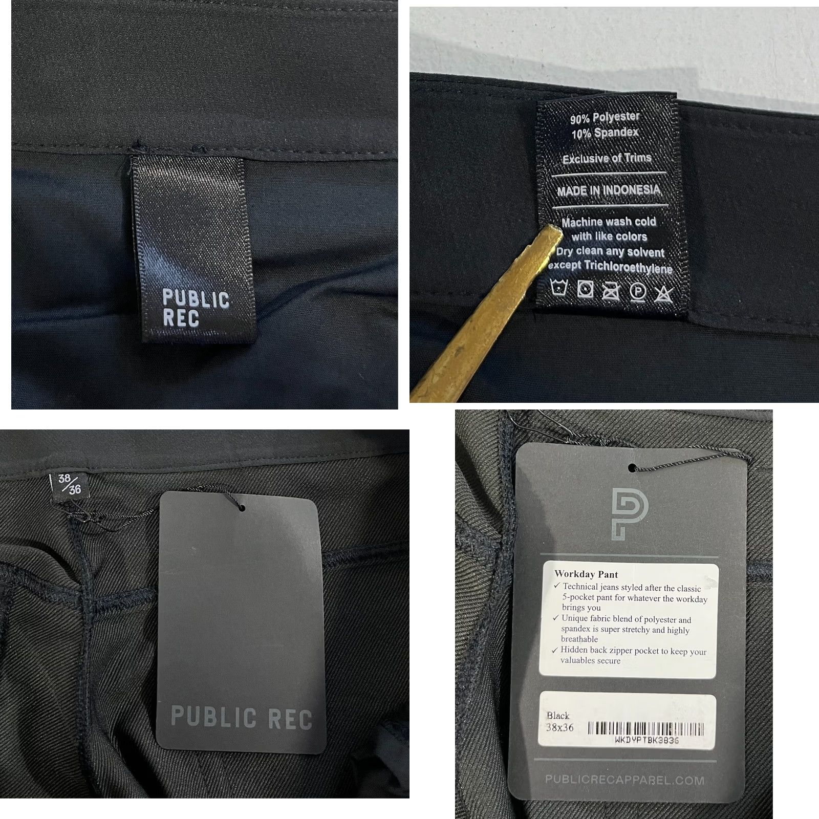 Vintage NWT Public Rec Workday Pant Straight Black 38 Men’s Pants Chino Athleisure Slim/Regular Inseam 34 Size US 38 / EU 54 - 9 Thumbnail