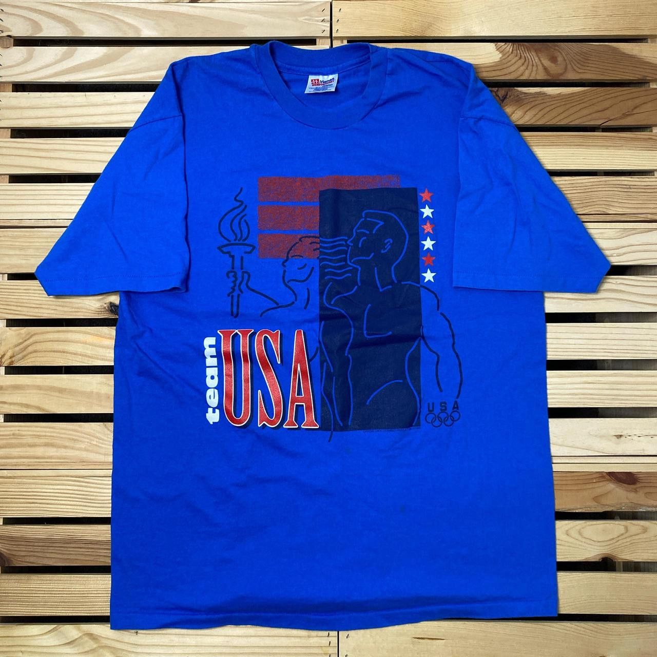 Hanes Vintage USA Olympic Team Blue Tee Size XL Size US XL / EU 56 / 4 - 1 Thumbnail