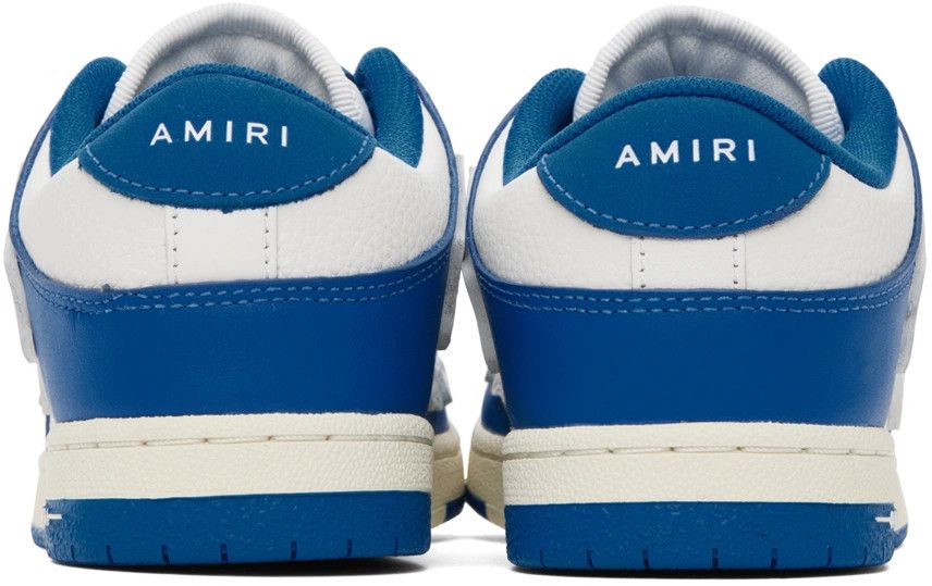 Amiri oc11z0325 KIDS Skelton Low-Top Sneakers in White/Blue Size US 5 / EU 37 - 2 Thumbnail